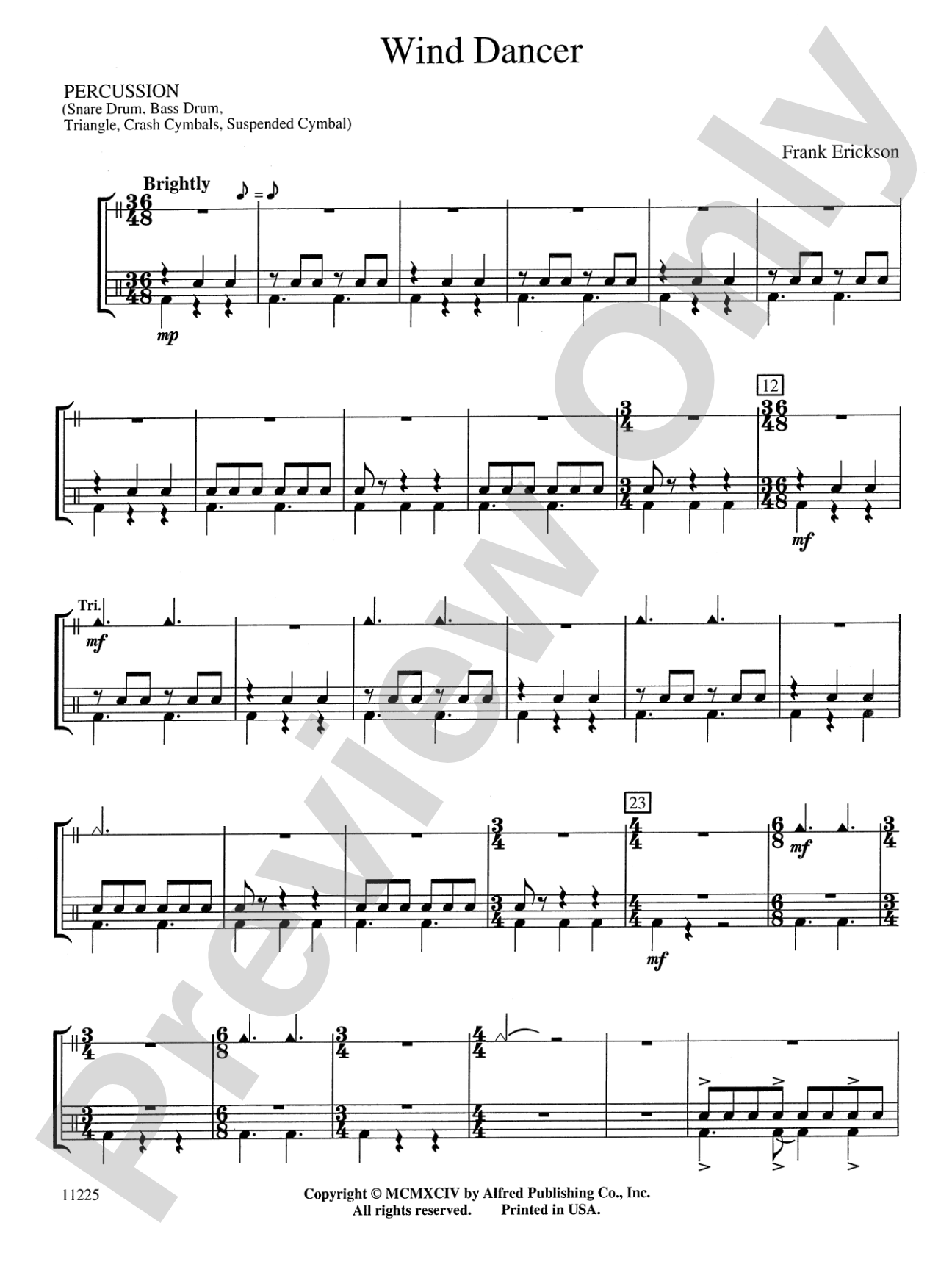 Wind Dancer: 1st Percussion