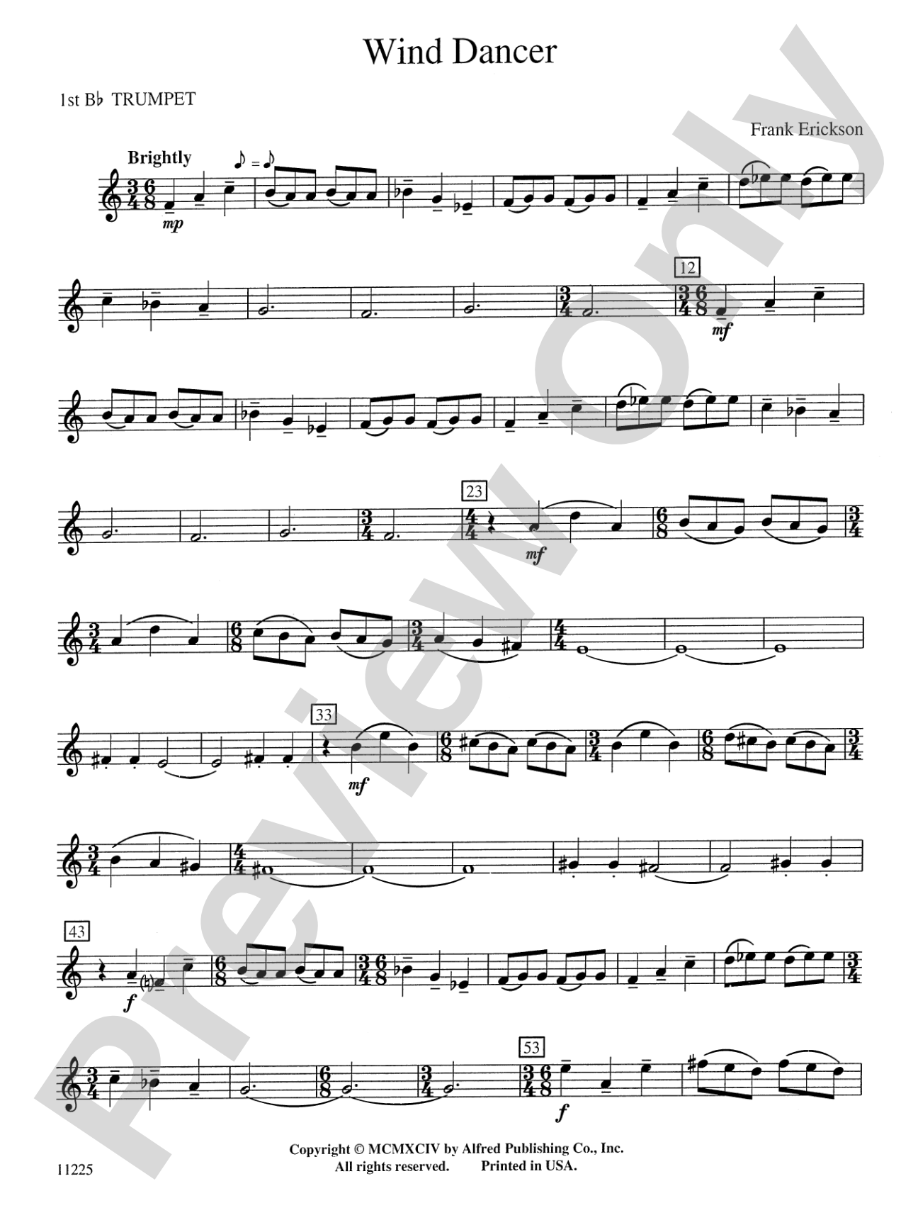 Wind Dancer: 1st B-flat Trumpet