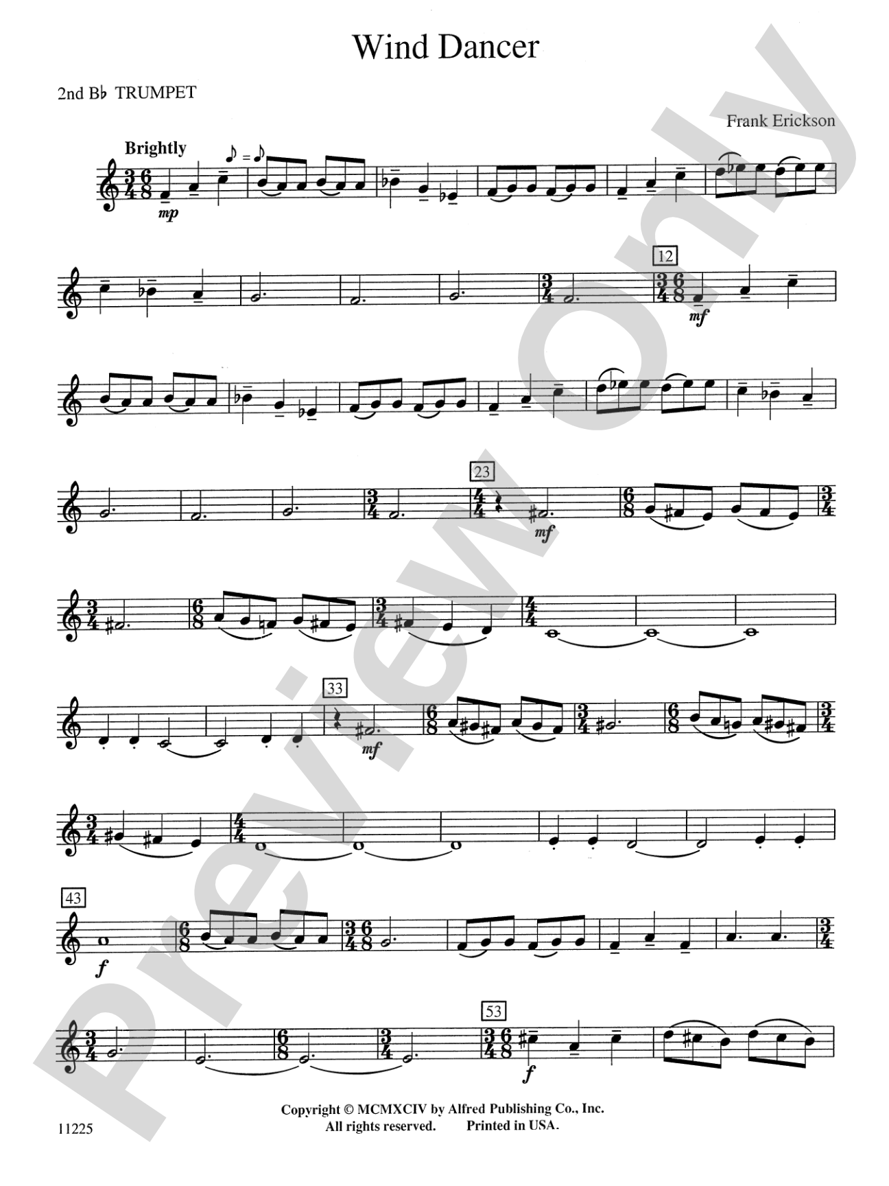 Wind Dancer: 2nd B-flat Trumpet