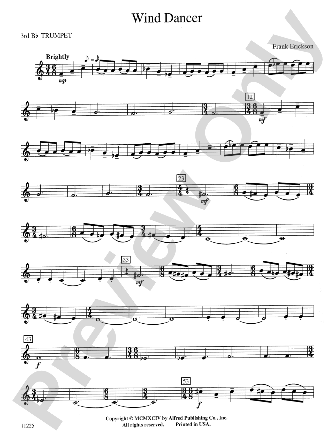 Wind Dancer: 3rd B-flat Trumpet
