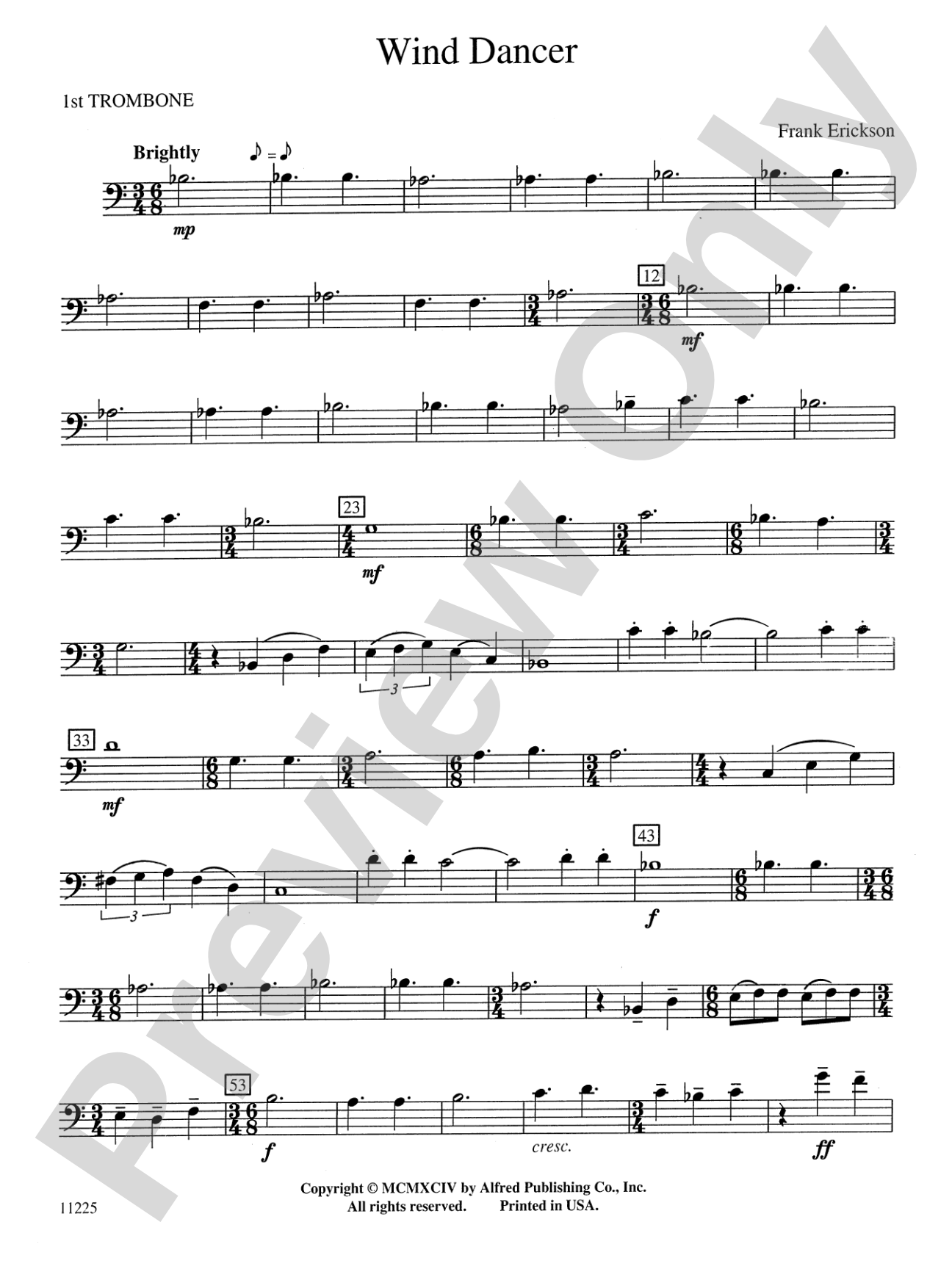 Wind Dancer: 1st Trombone