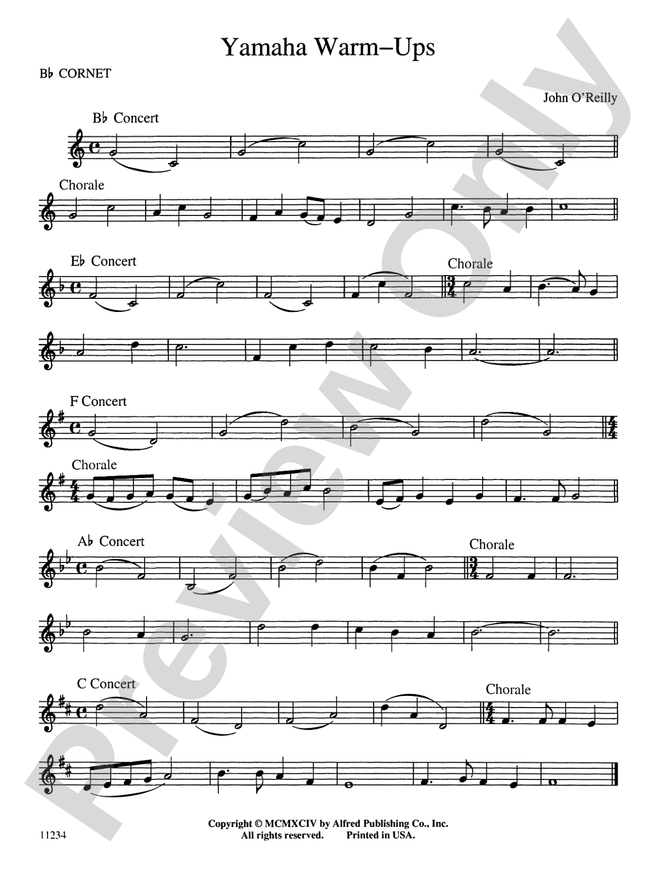 Yamaha Warm-Ups: 1st B-flat Cornet