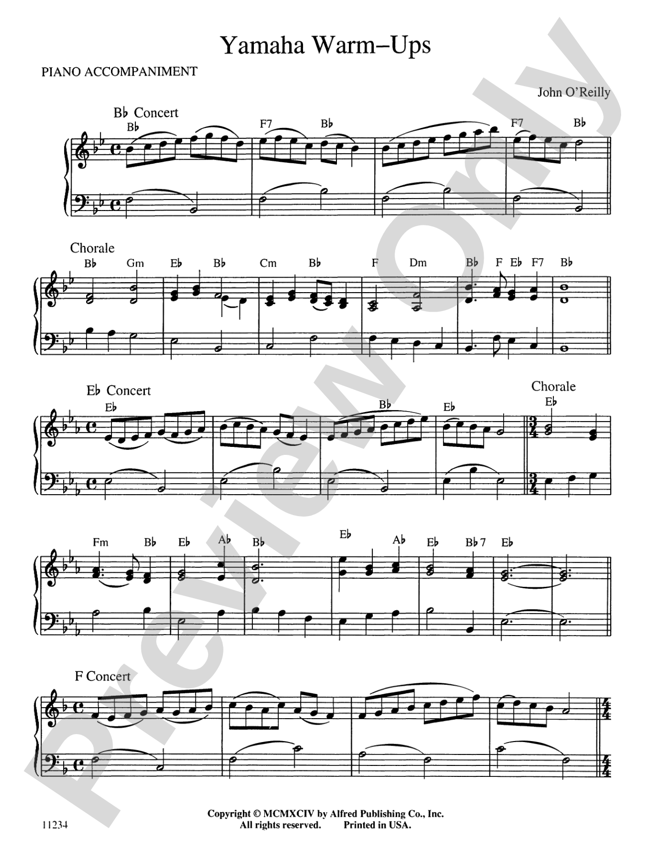 Yamaha Warm-Ups: Piano Accompaniment