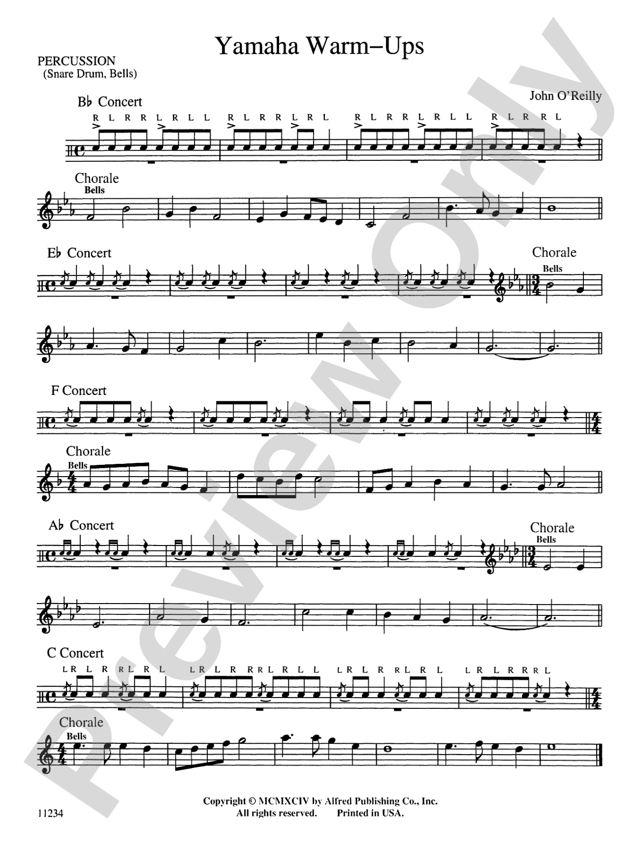 Yamaha Warm-Ups: 1st Percussion