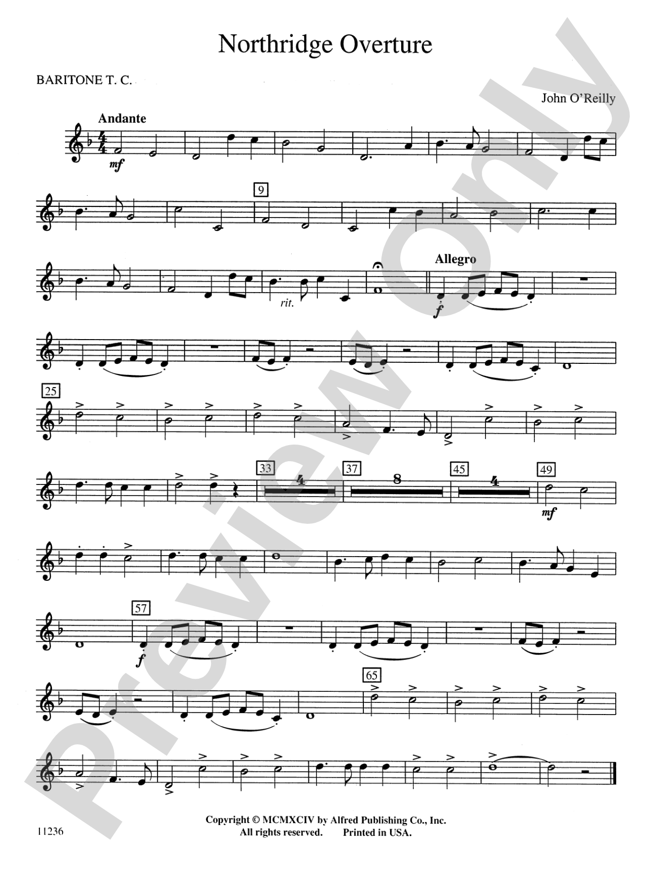 Northridge Overture: Baritone T.C.