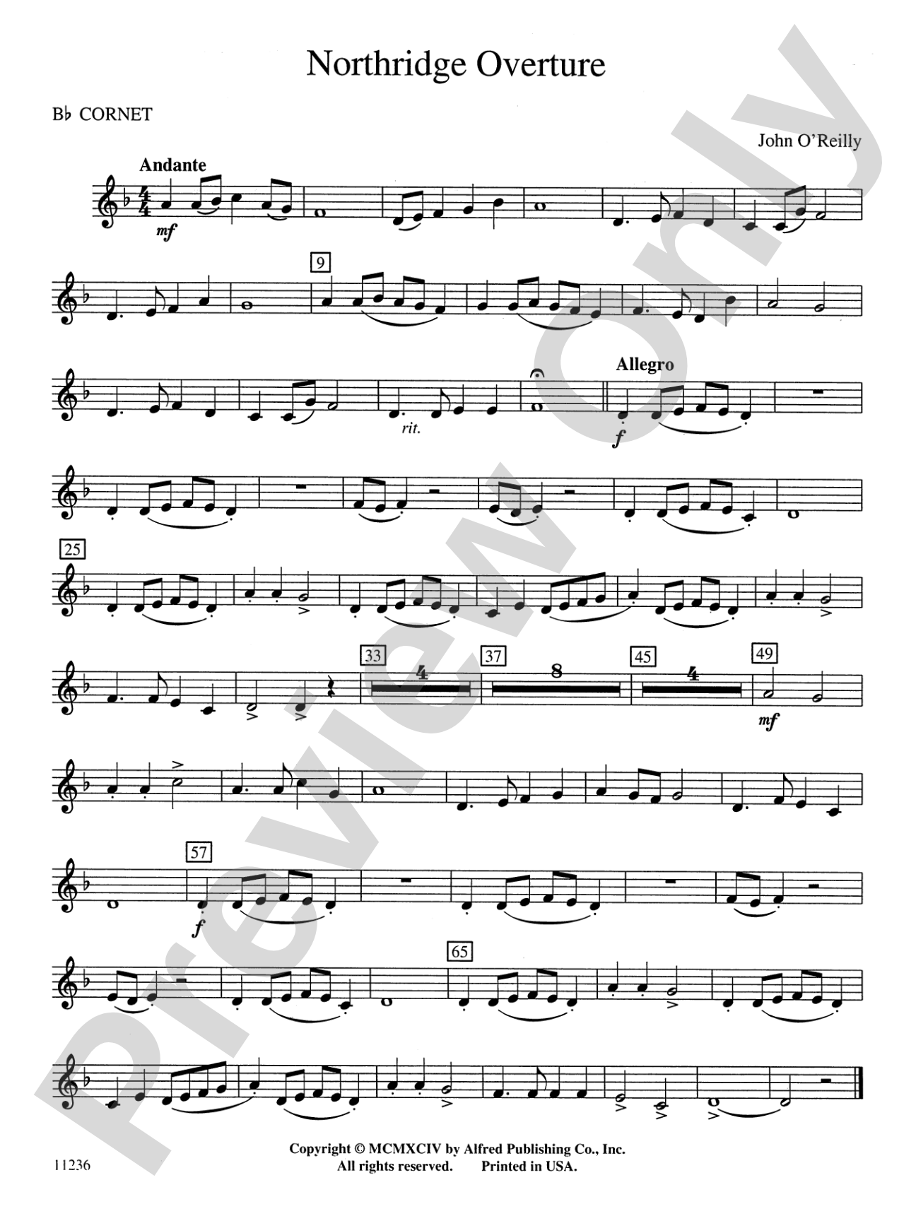 Northridge Overture: 1st B-flat Cornet