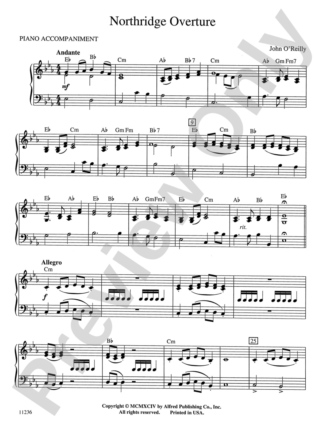 Northridge Overture: Piano Accompaniment