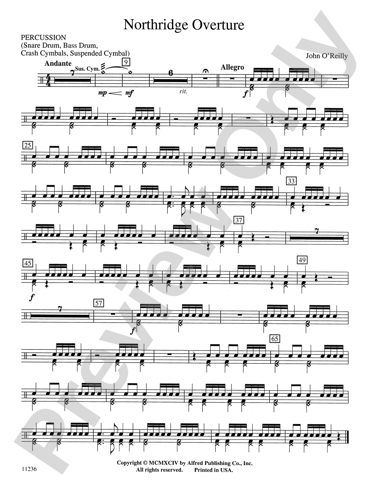 Northridge Overture: 1st Percussion