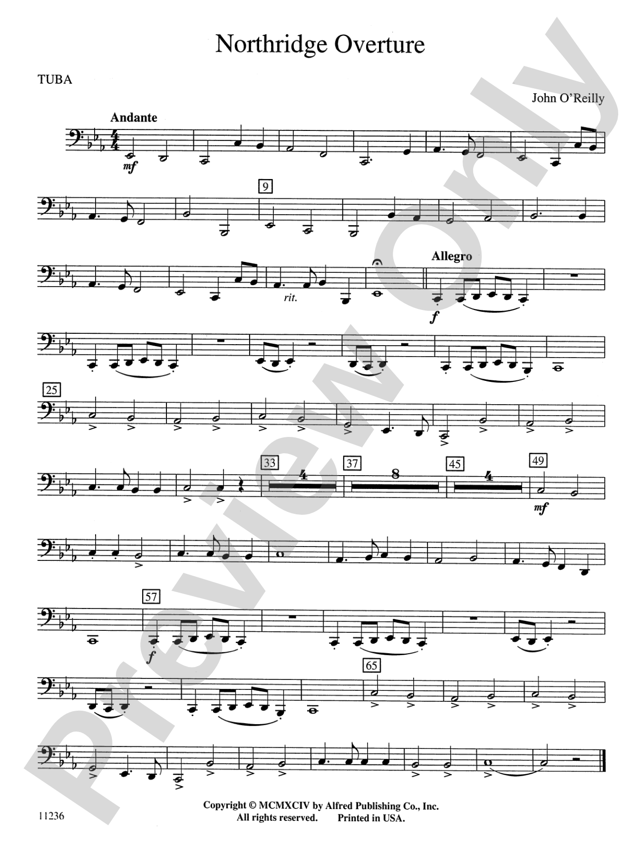 Northridge Overture: Tuba