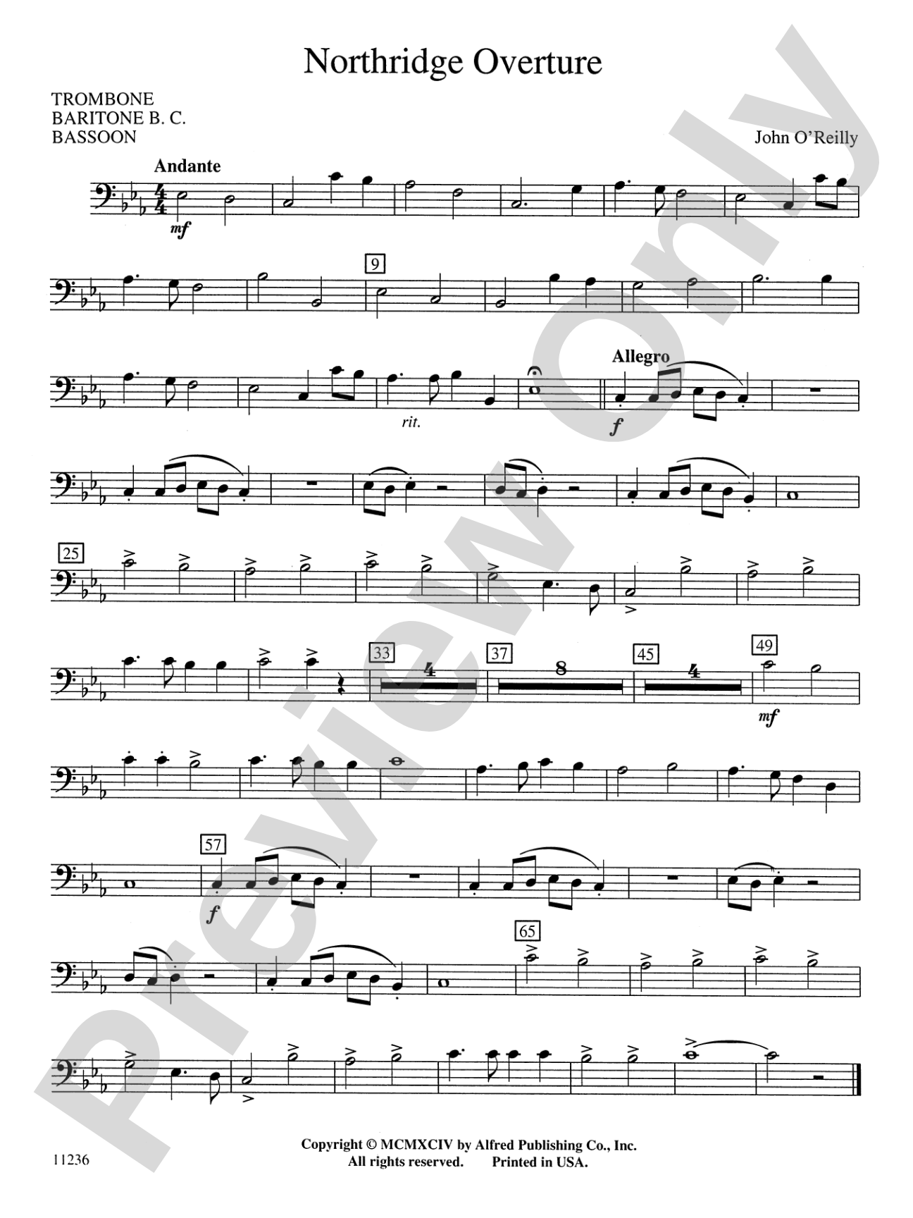 Northridge Overture: 1st Trombone