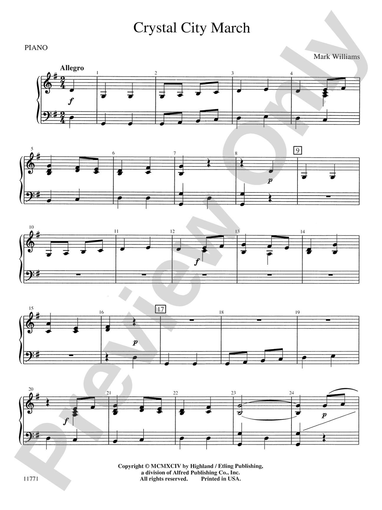 Crystal City March: Piano Accompaniment