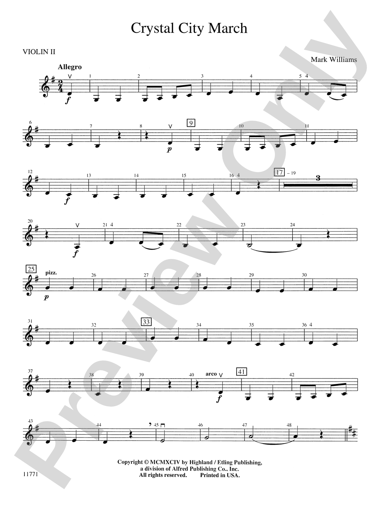 Crystal City March: 2nd Violin