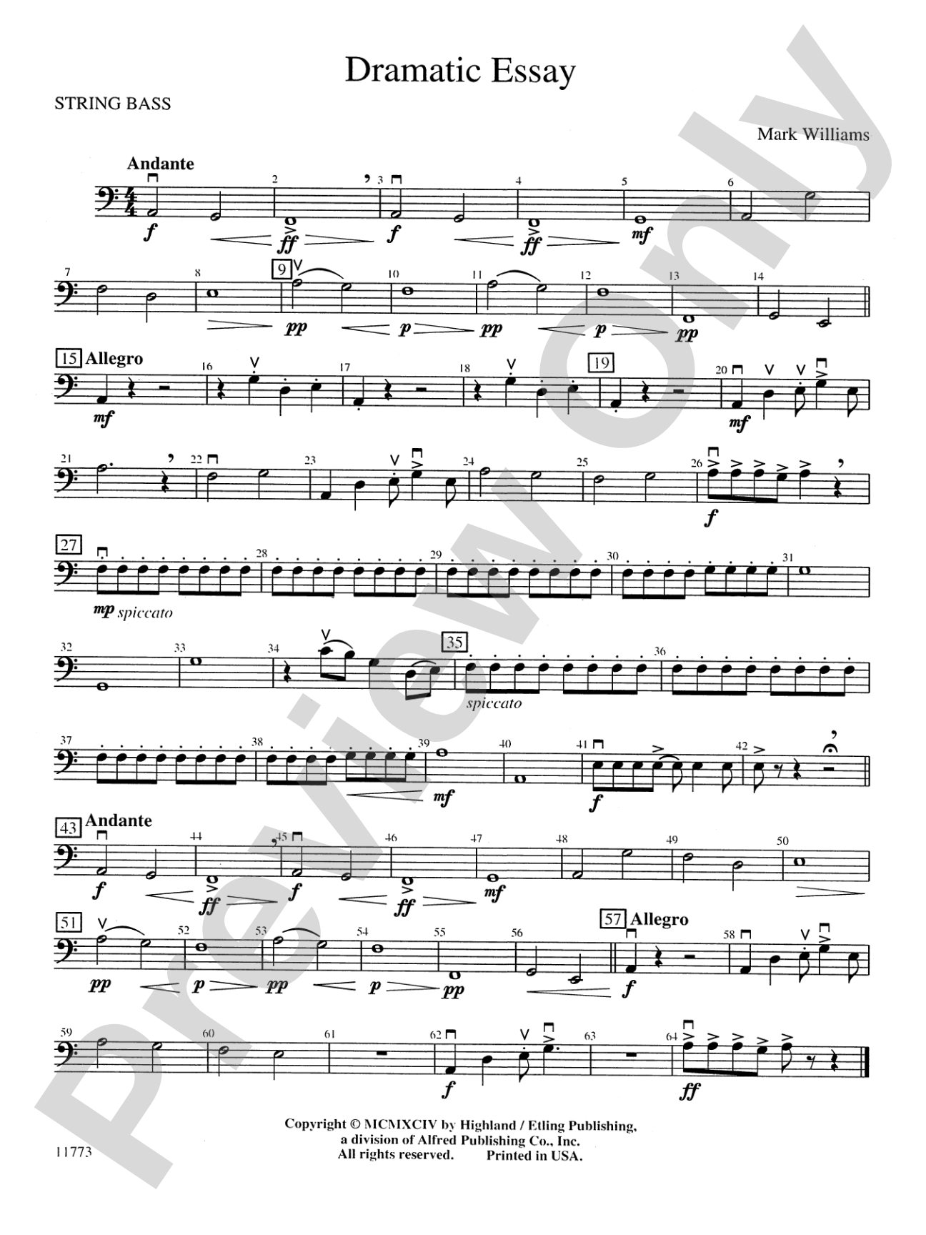 Dramatic Essay: String Bass