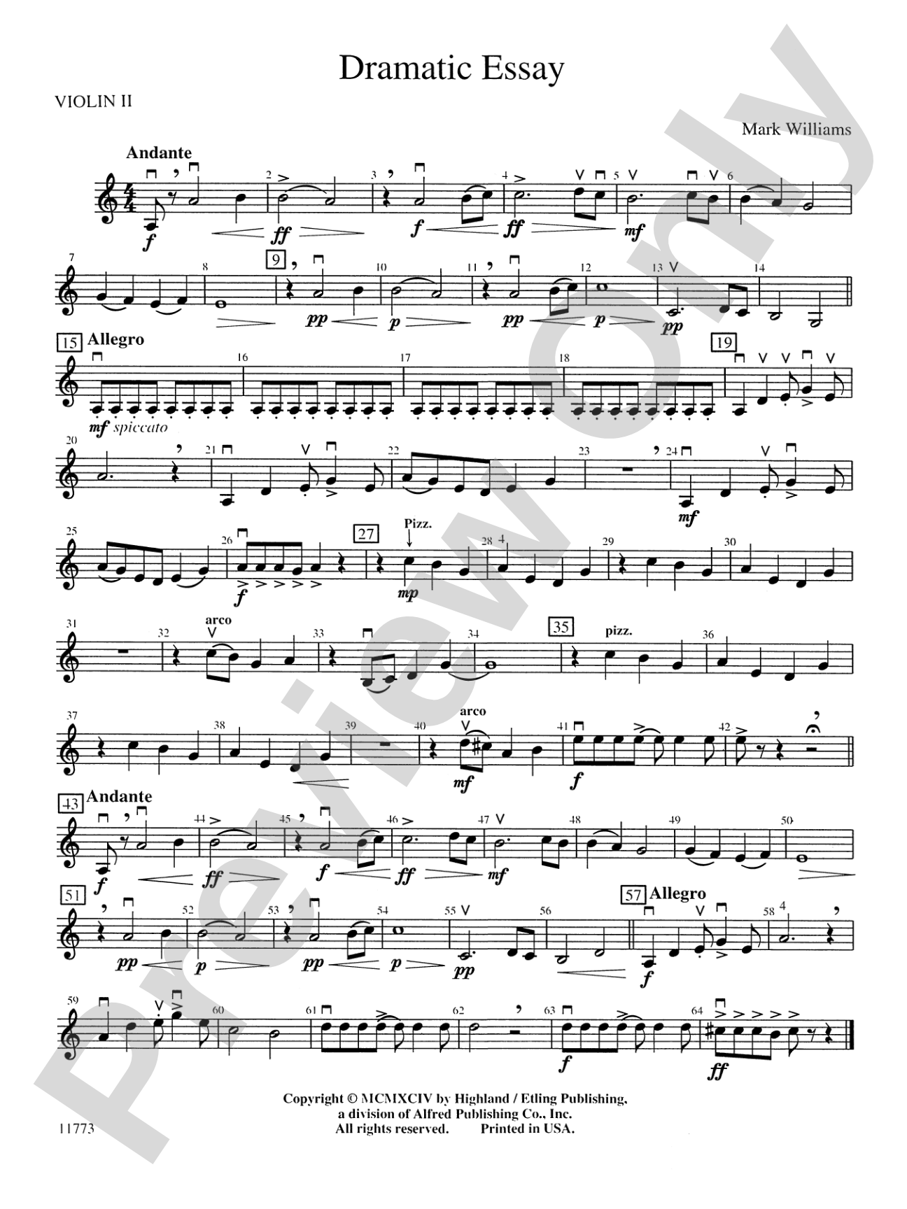 Dramatic Essay: 2nd Violin