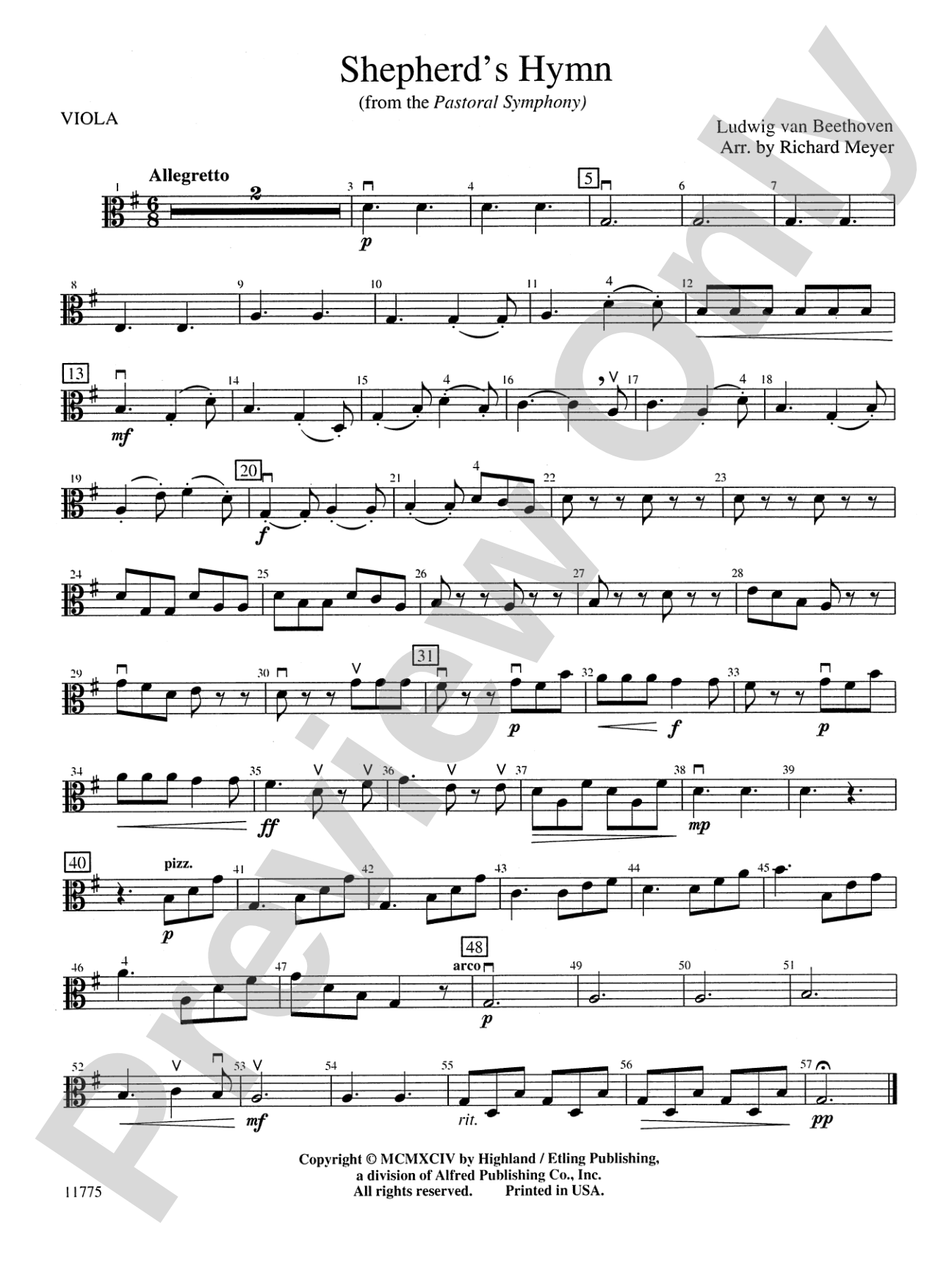 Shepherd's Hymn: Viola