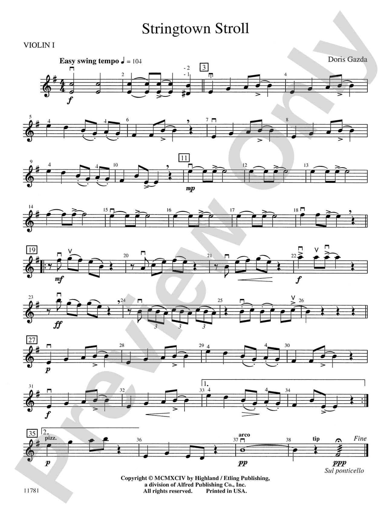 Stringtown Stroll: 1st Violin