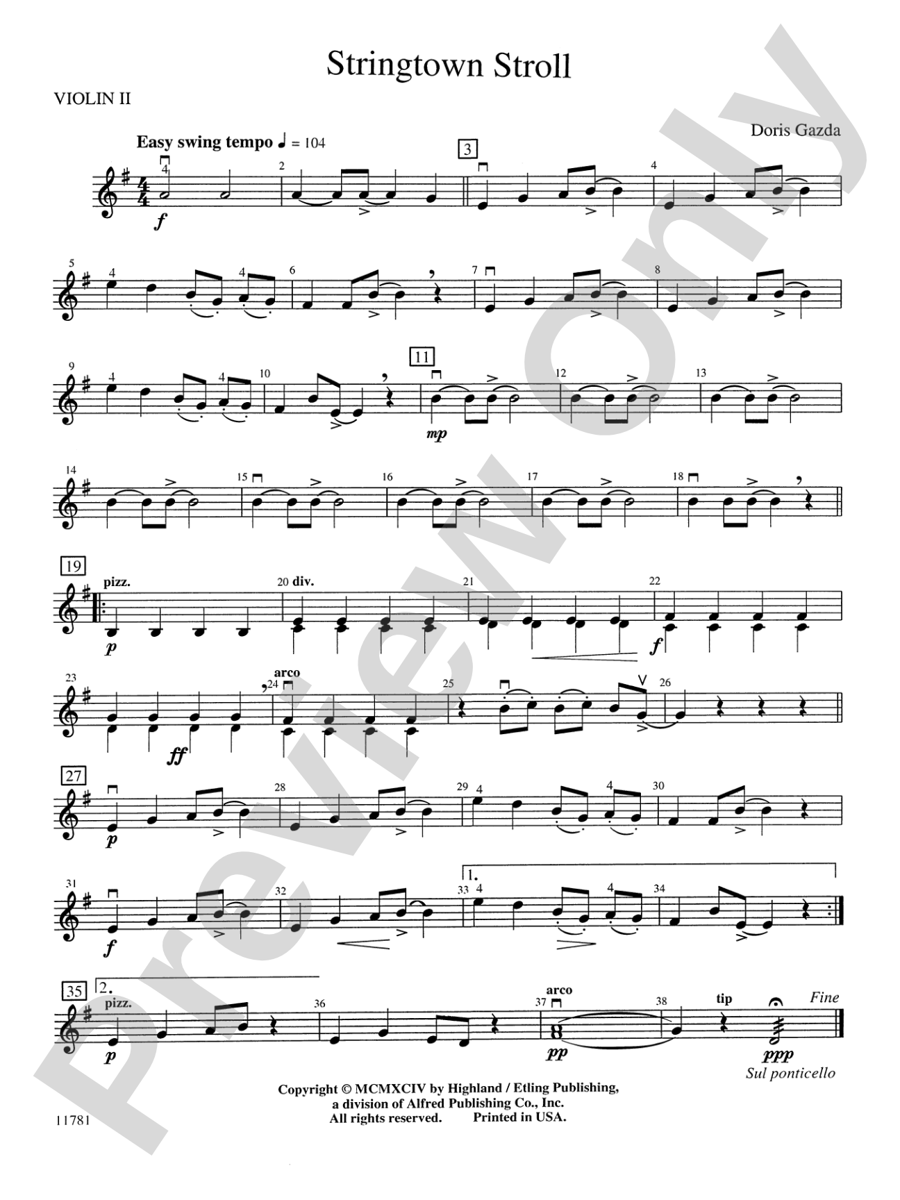 Stringtown Stroll: 2nd Violin