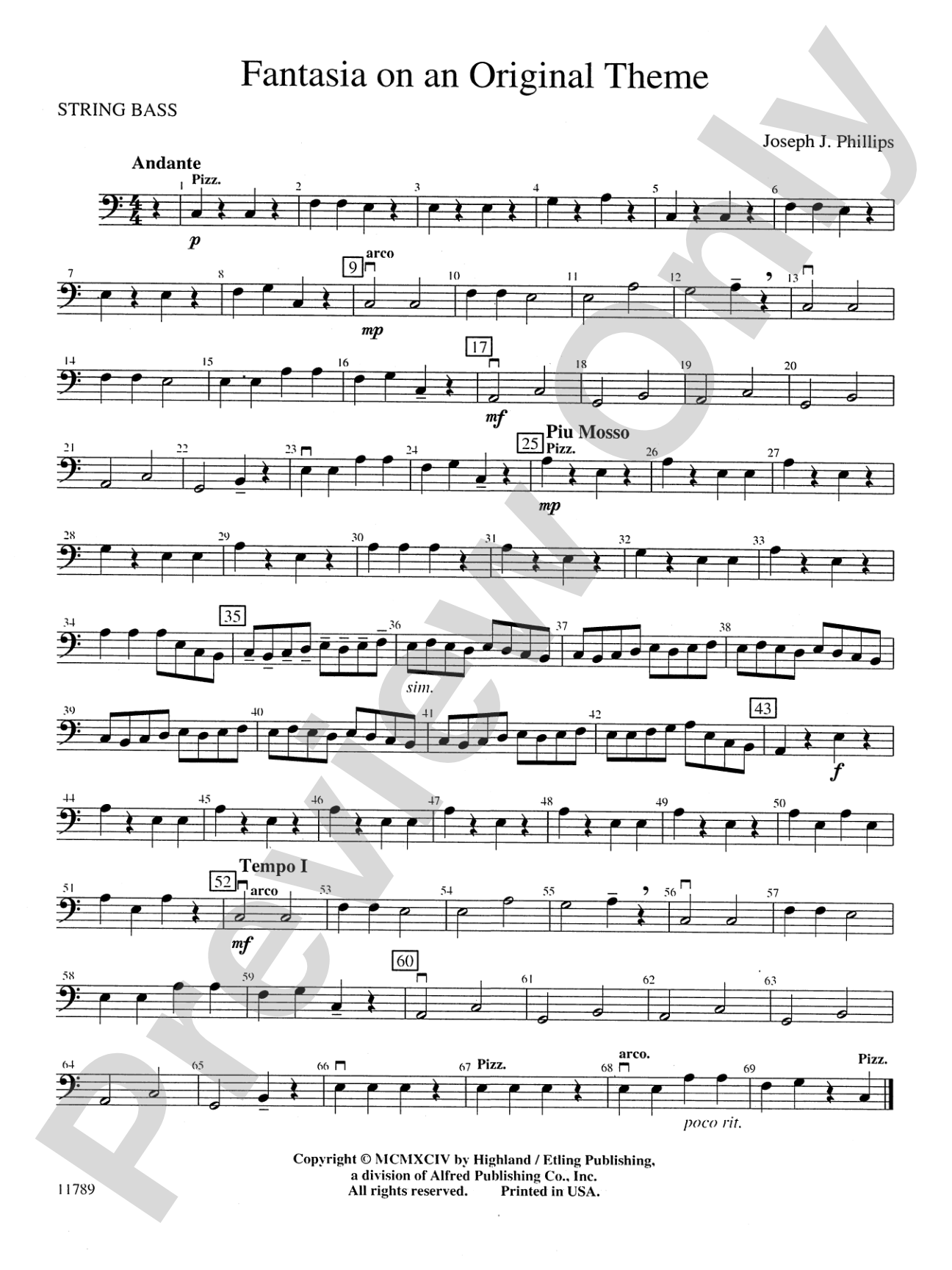 Fantasia on an Original Theme: String Bass