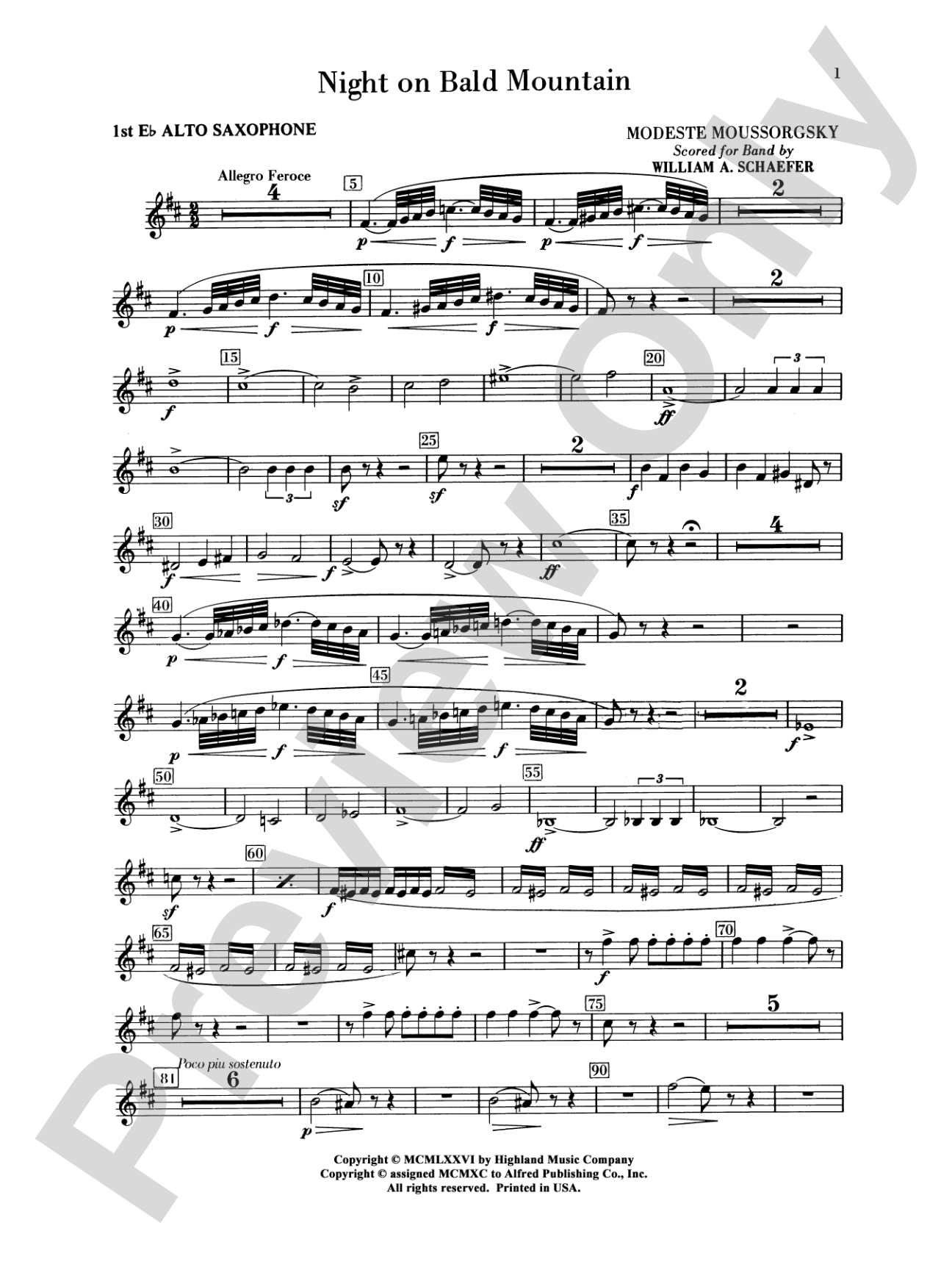 Night on Bald Mountain: E-flat Alto Saxophone