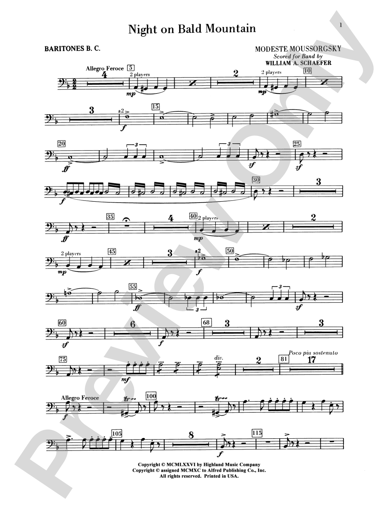 Night on Bald Mountain: Baritone B.C.