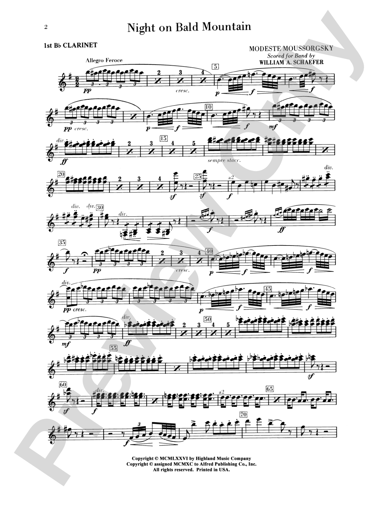 Night on Bald Mountain: 1st B-flat Clarinet