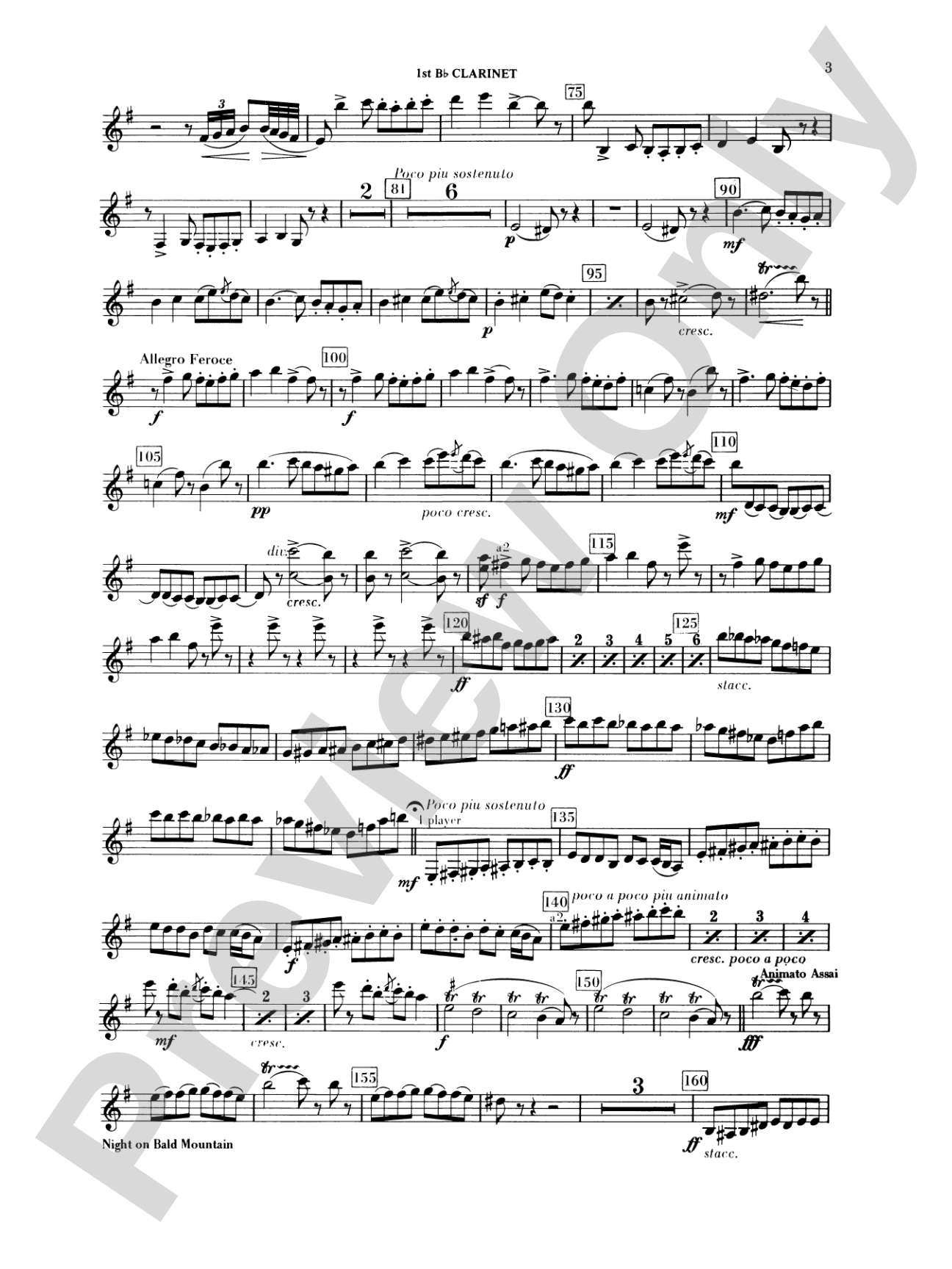 Night on Bald Mountain: 1st B-flat Clarinet