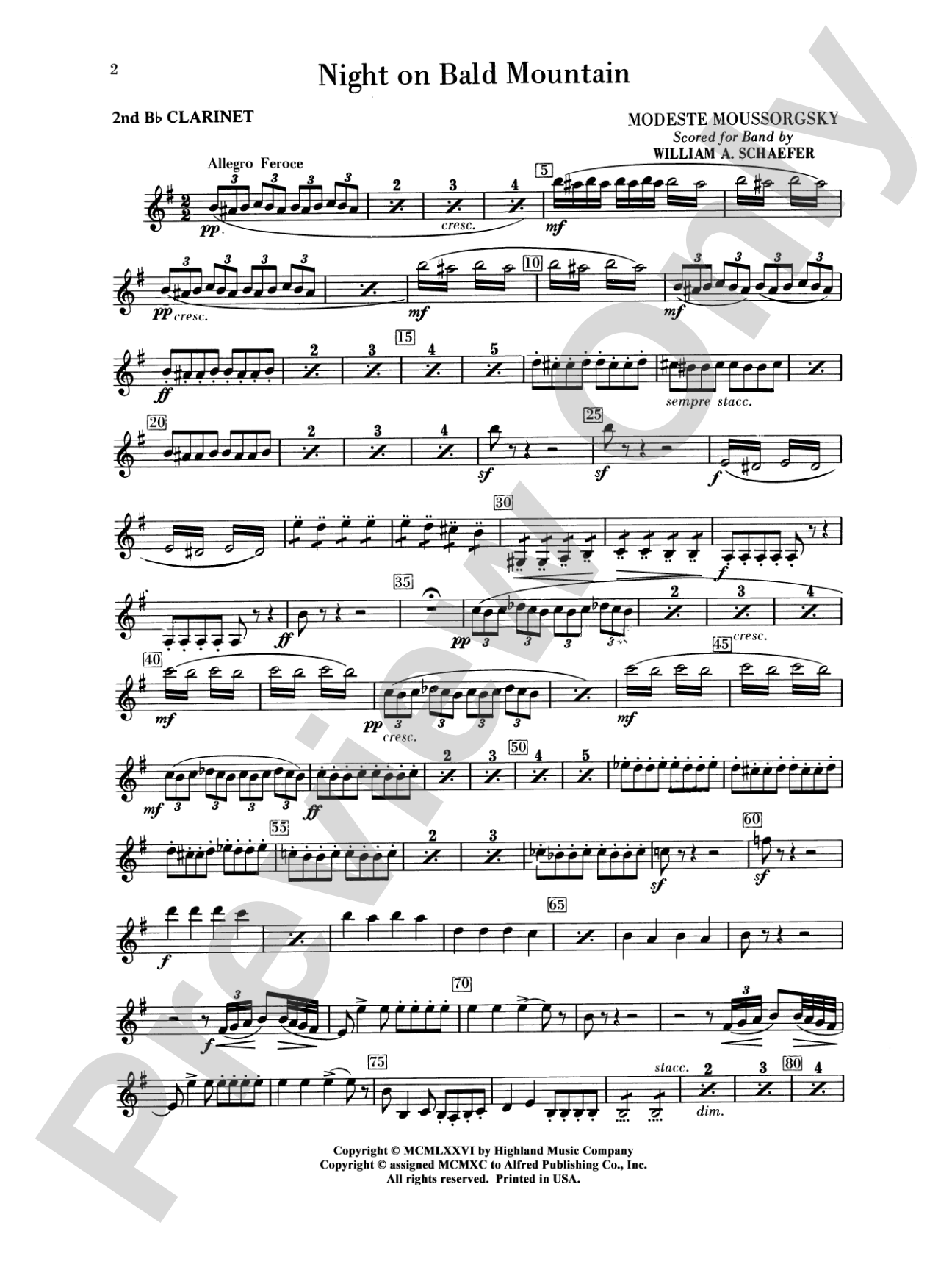 Night on Bald Mountain: 2nd B-flat Clarinet