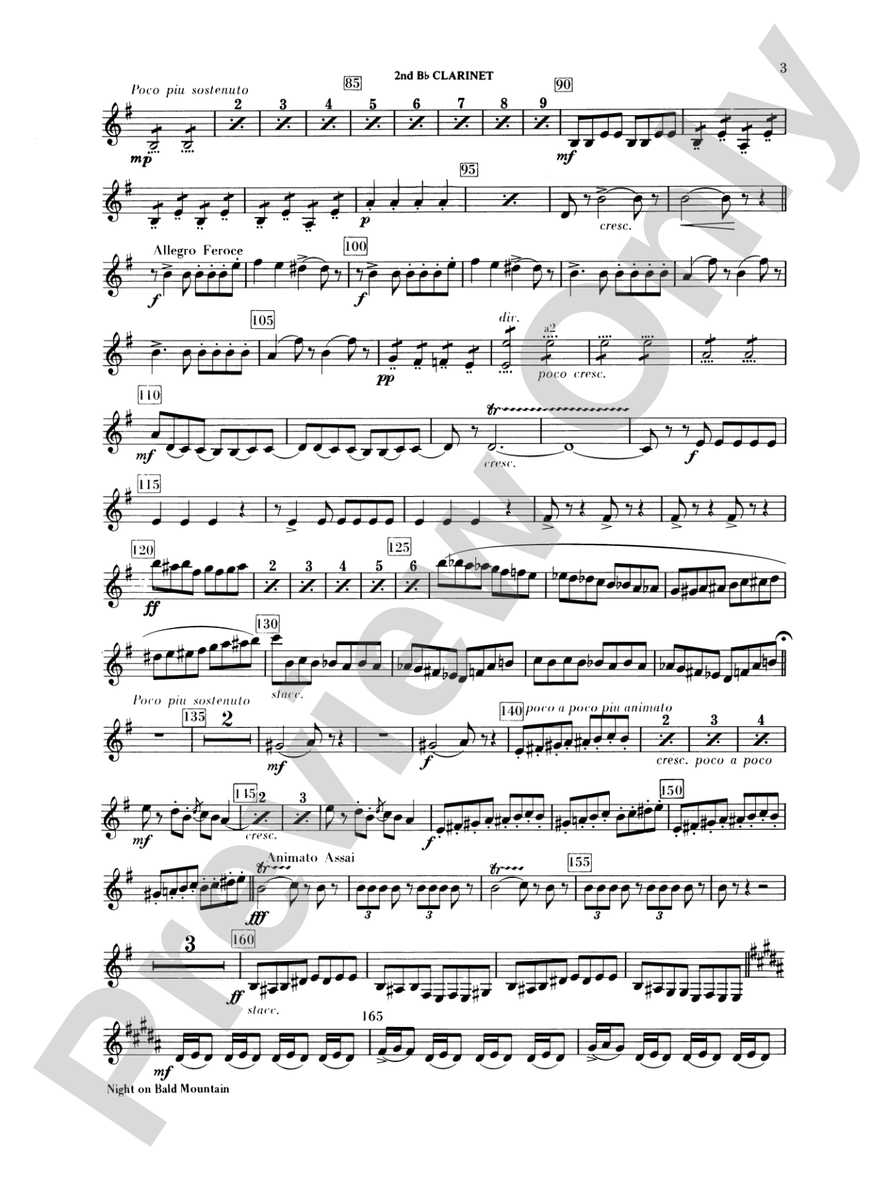 Night on Bald Mountain: 2nd B-flat Clarinet