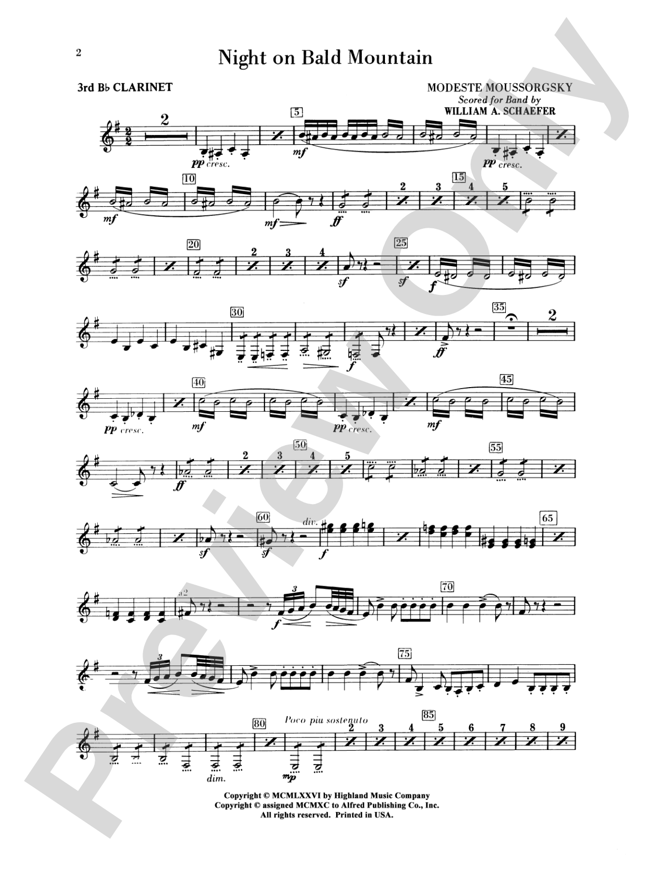 Night on Bald Mountain: 3rd B-flat Clarinet