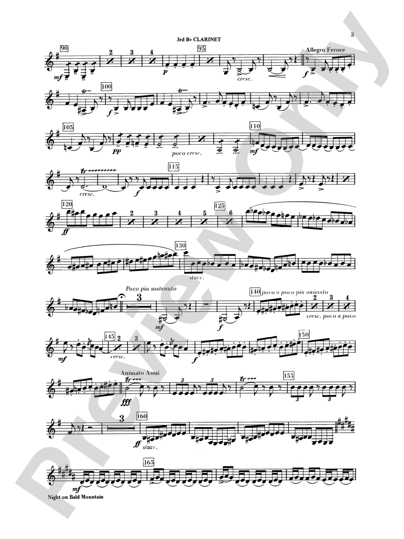 Night on Bald Mountain: 3rd B-flat Clarinet