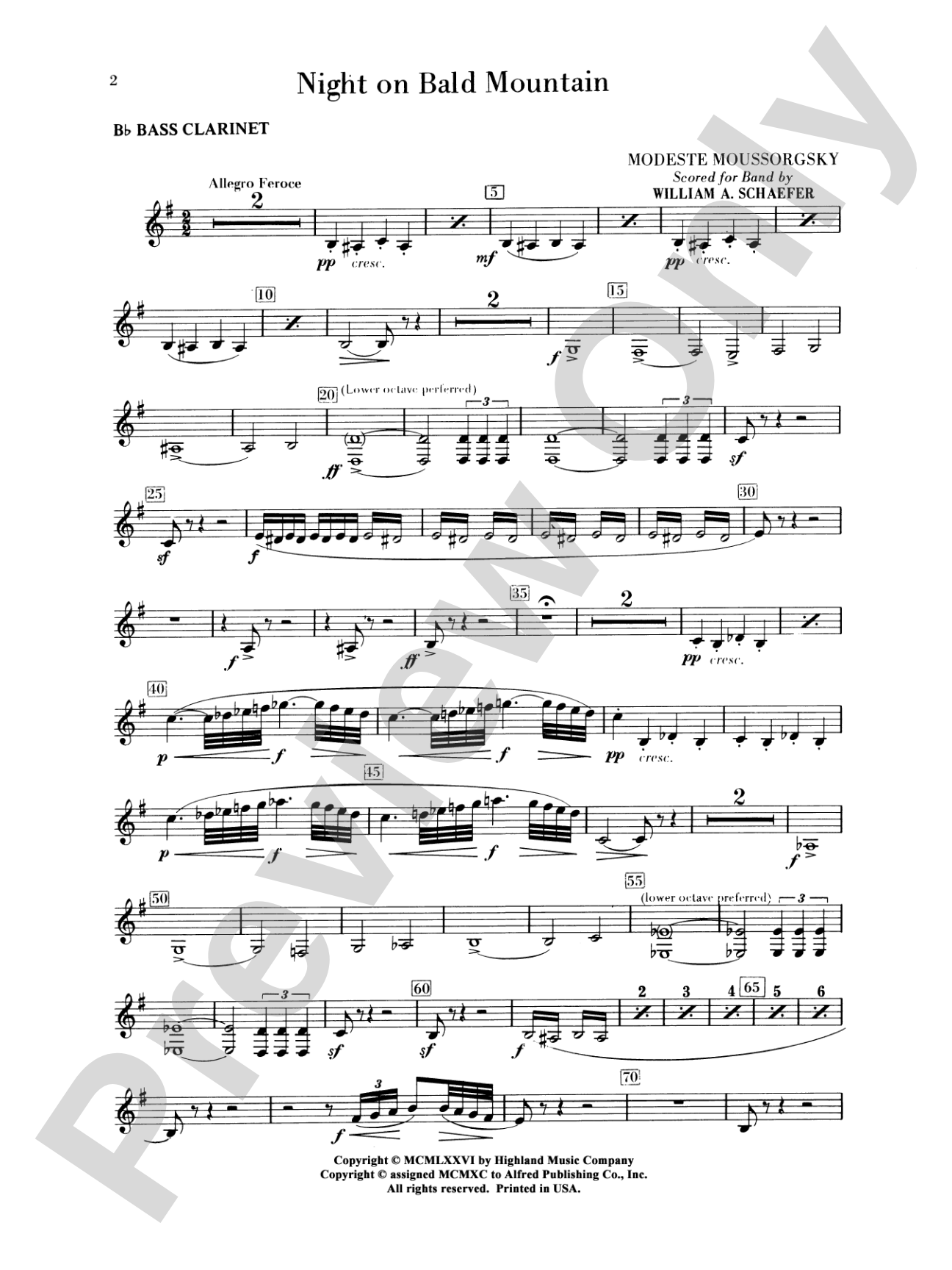 Night on Bald Mountain: B-flat Bass Clarinet