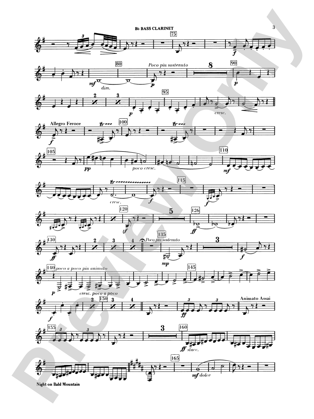Night on Bald Mountain: B-flat Bass Clarinet