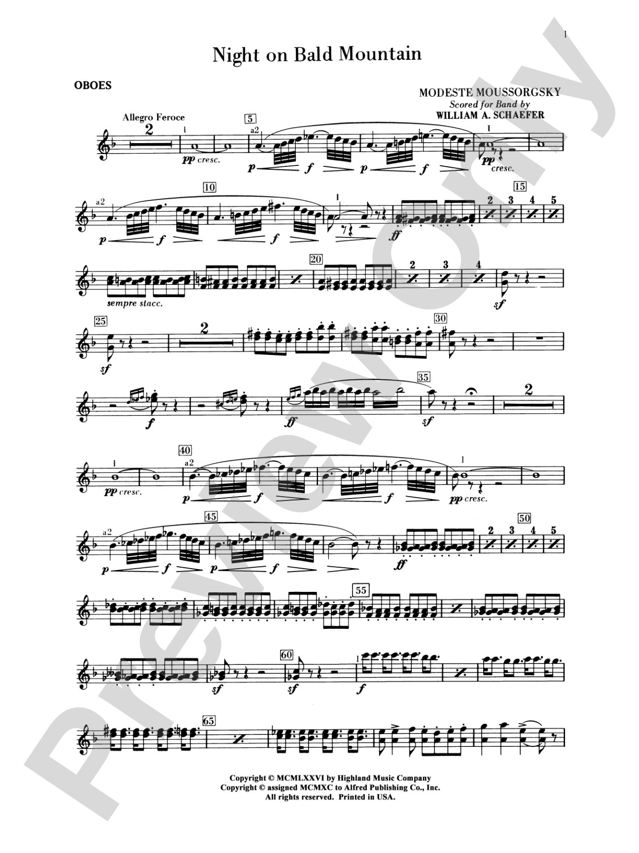 Night on Bald Mountain: Oboe