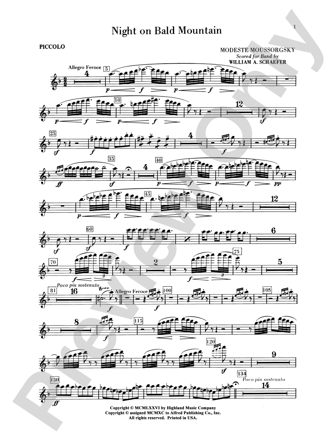 Night on Bald Mountain: Piccolo