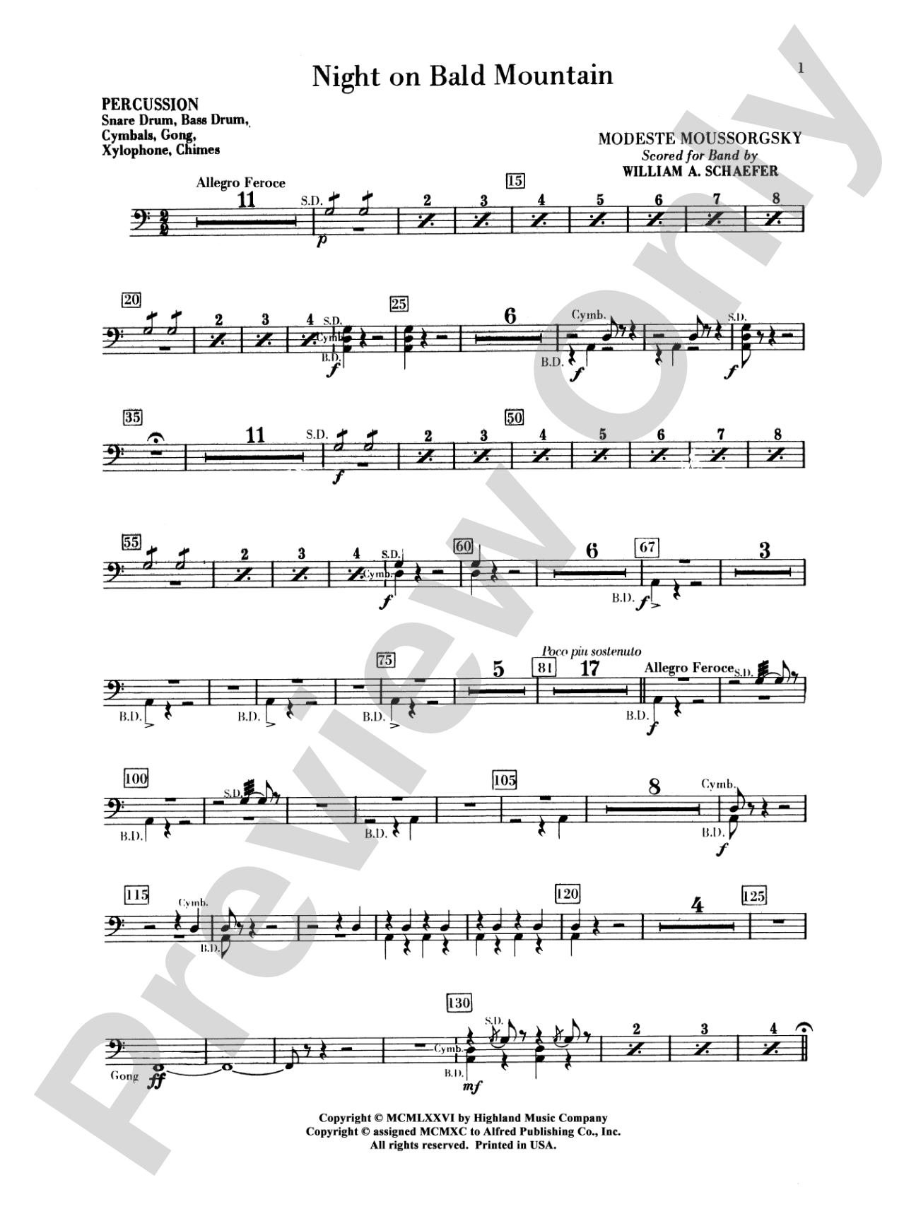 Night on Bald Mountain: 1st Percussion