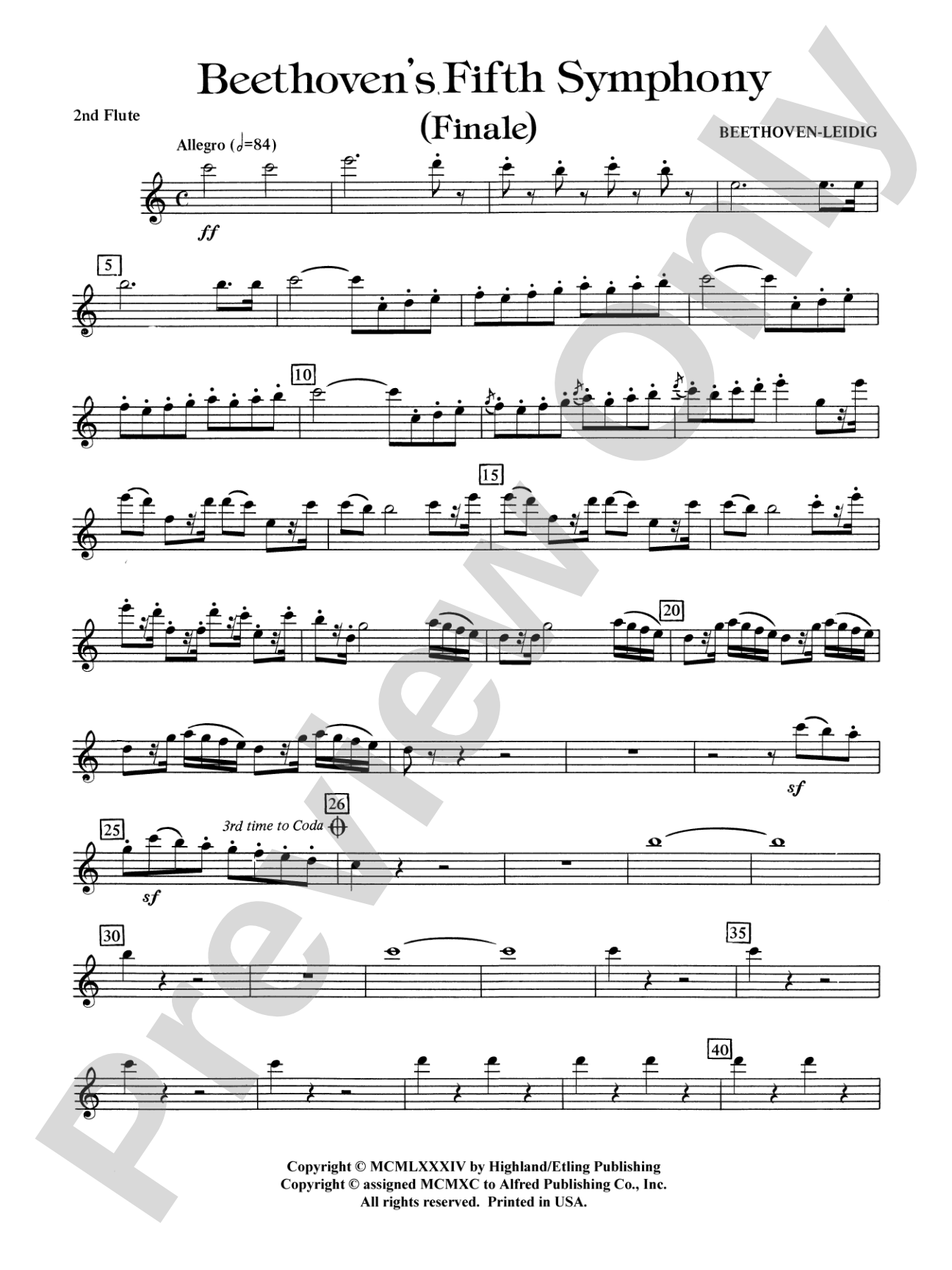 Beethoven's 5th Symphony, Finale: 2nd Flute
