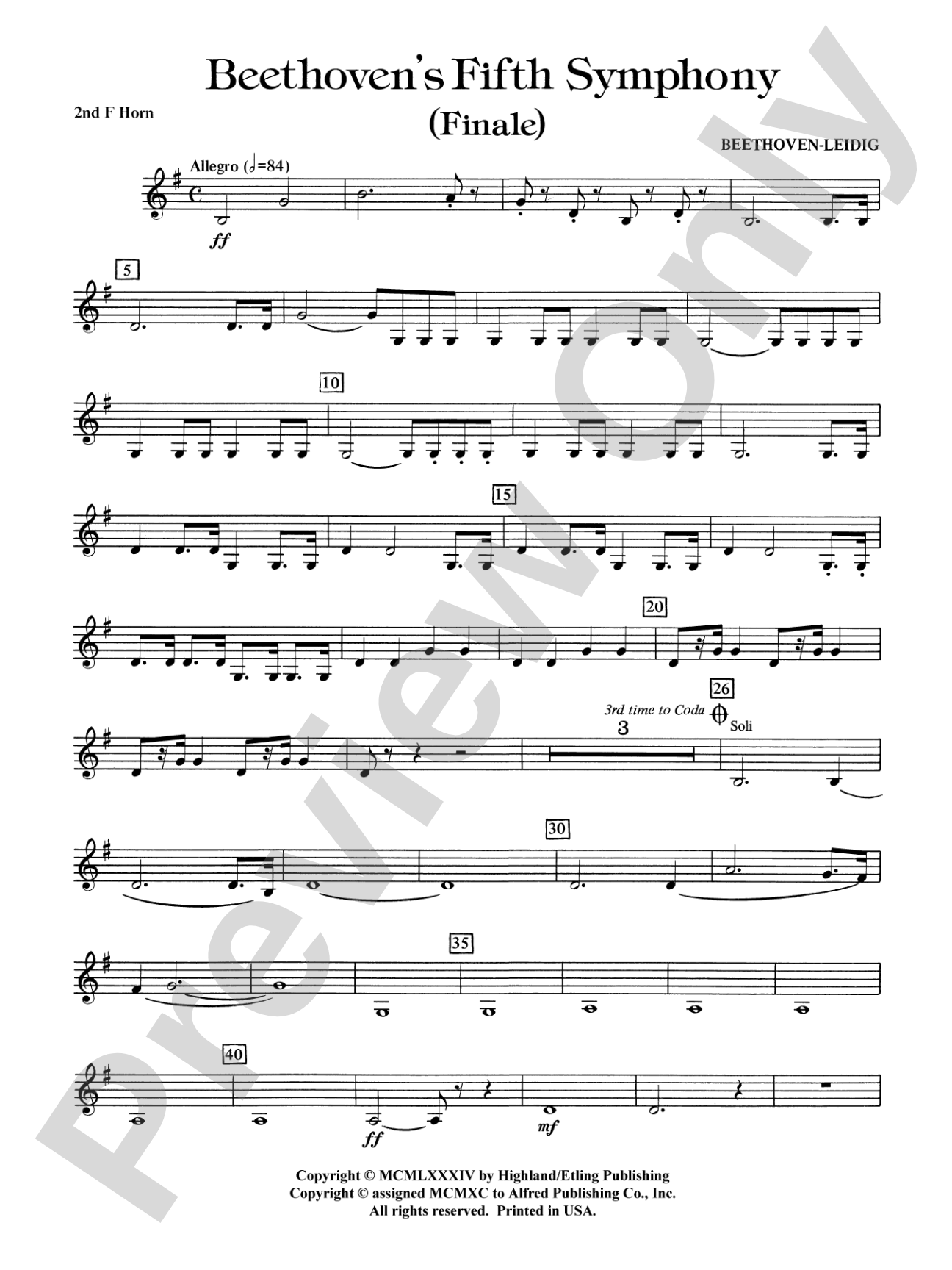 Beethoven's 5th Symphony, Finale: 2nd F Horn