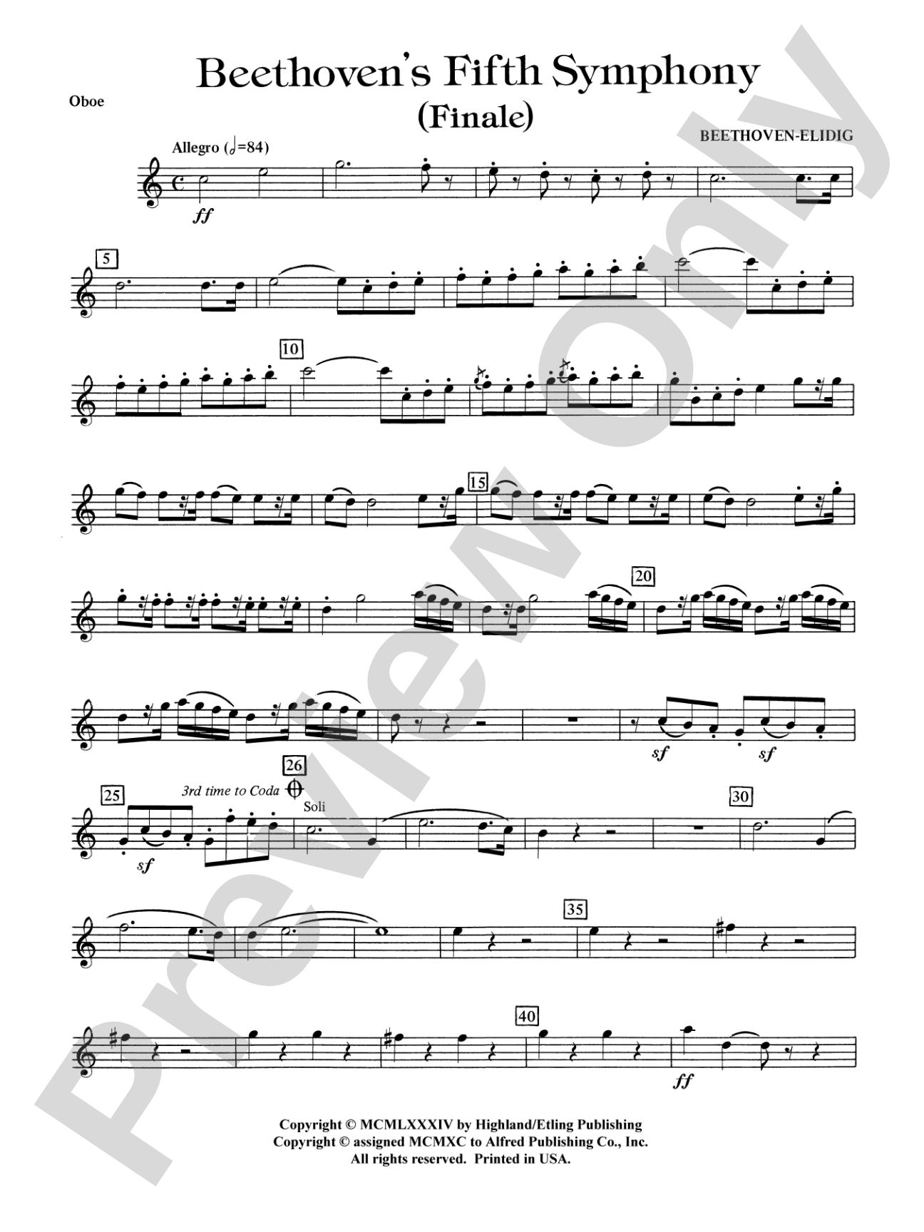 Beethoven's 5th Symphony, Finale: Oboe