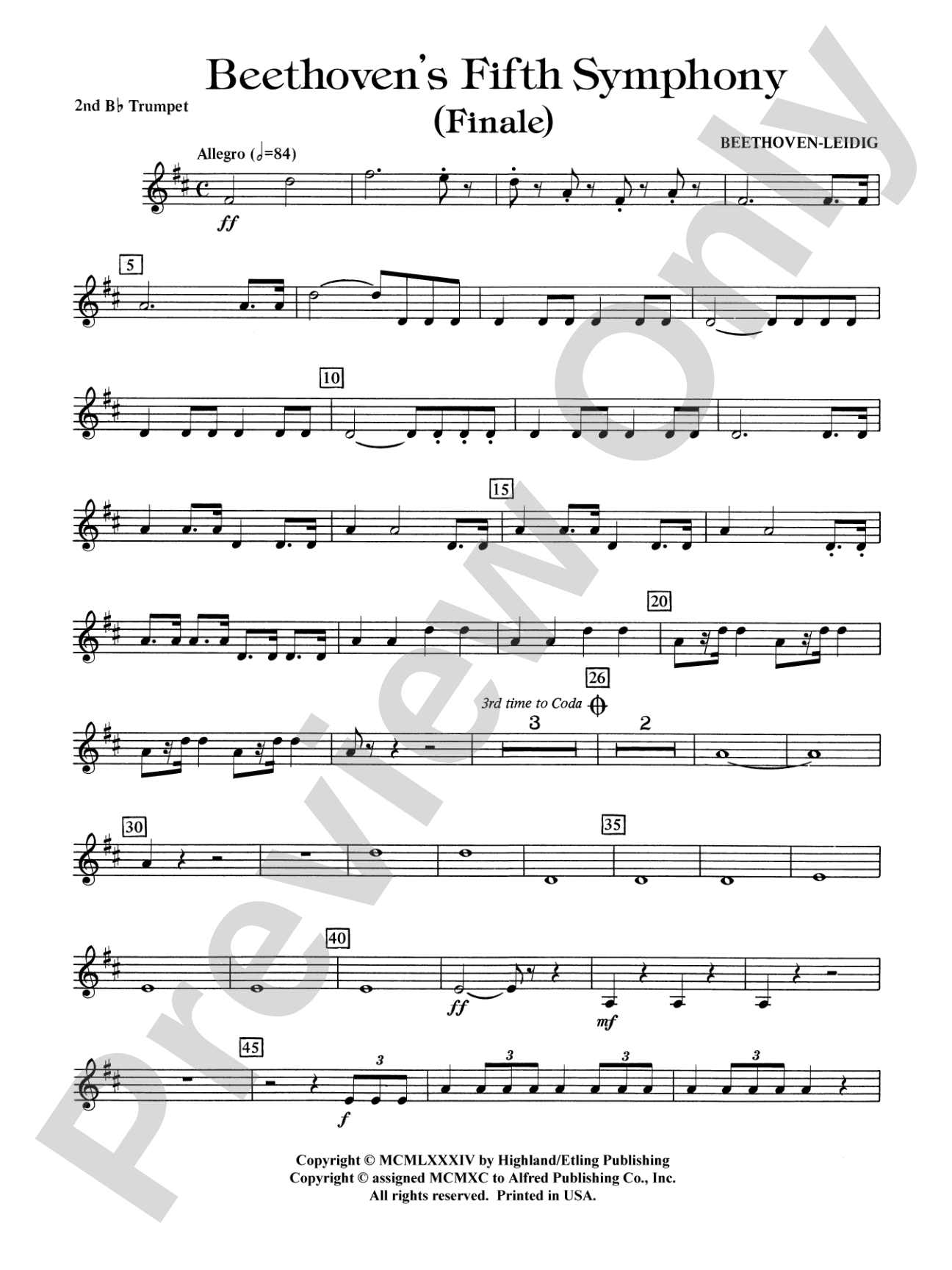 Beethoven's 5th Symphony, Finale: 2nd B-flat Trumpet