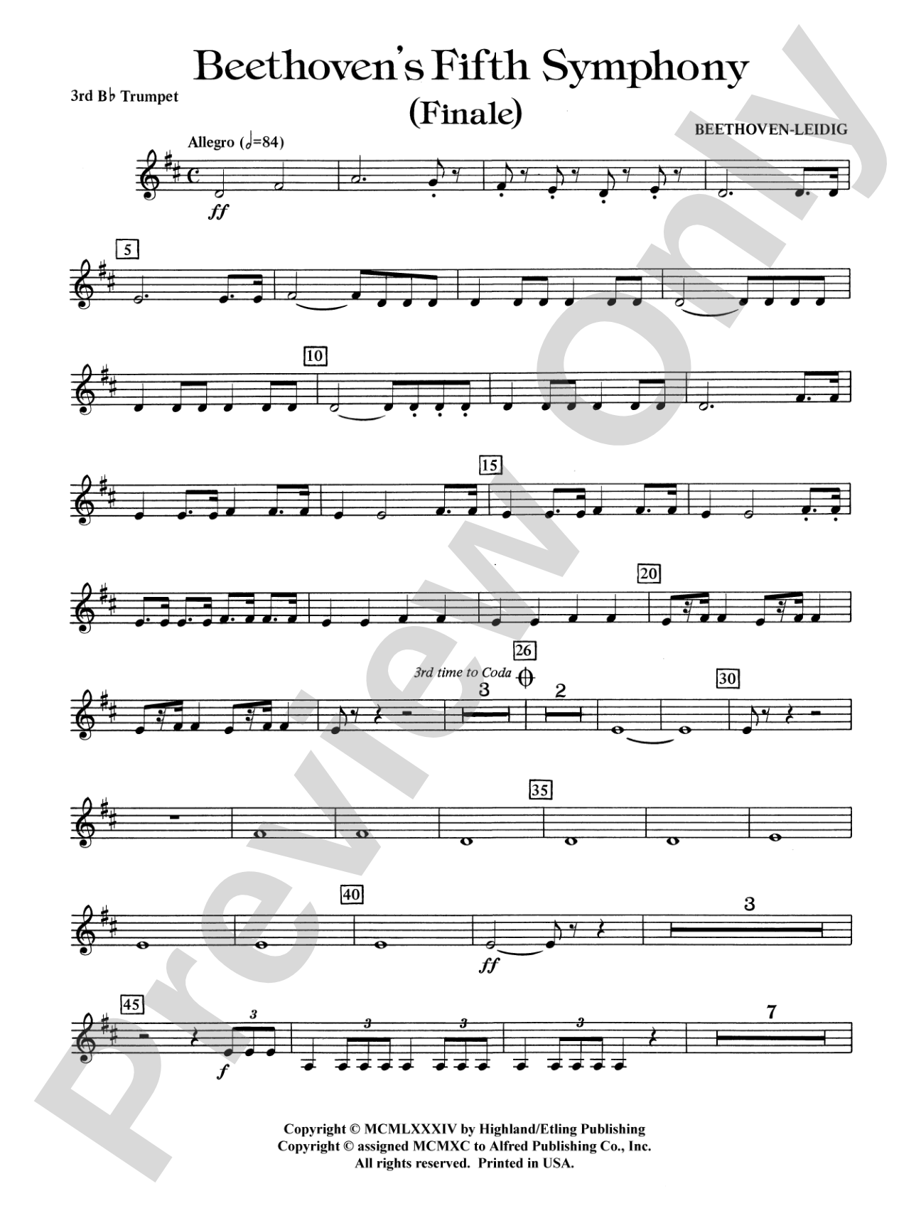 Beethoven's 5th Symphony, Finale: 3rd B-flat Trumpet