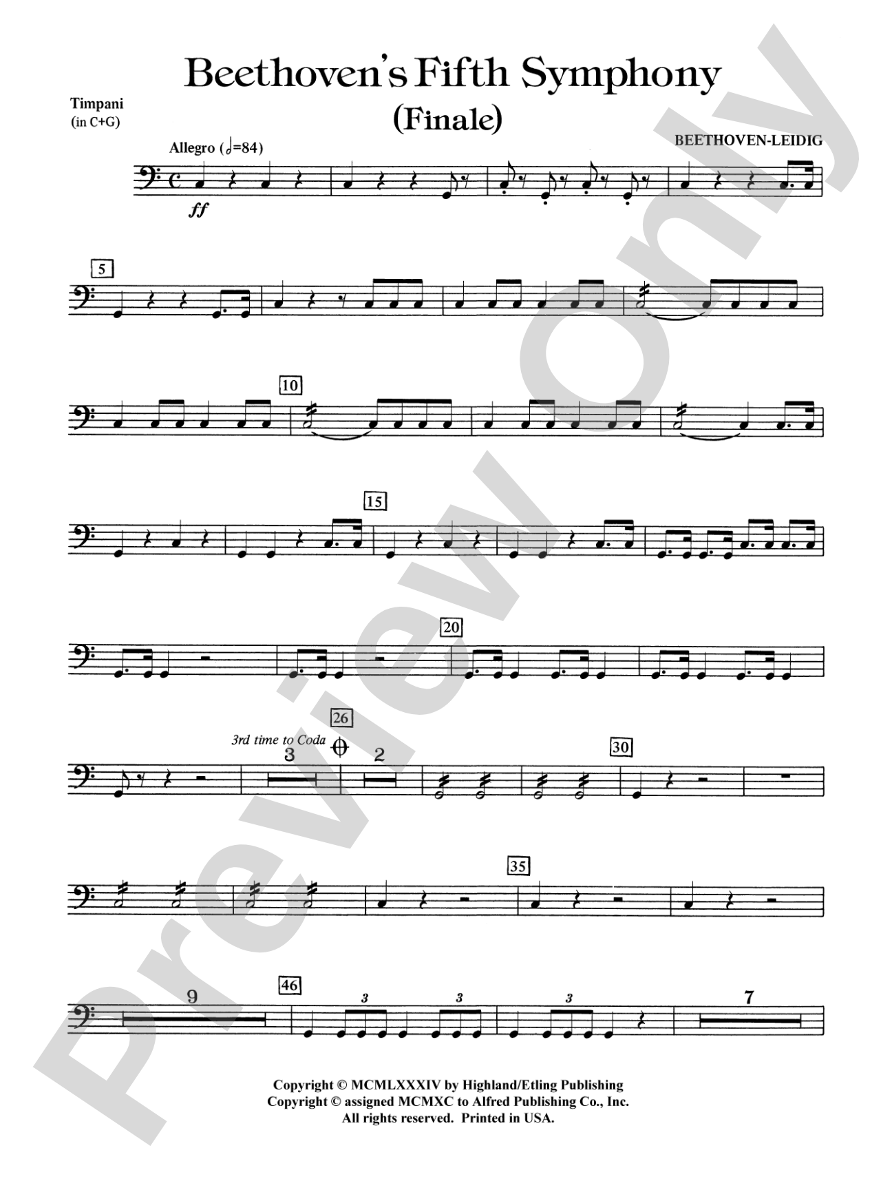 Beethoven's 5th Symphony, Finale: Timpani