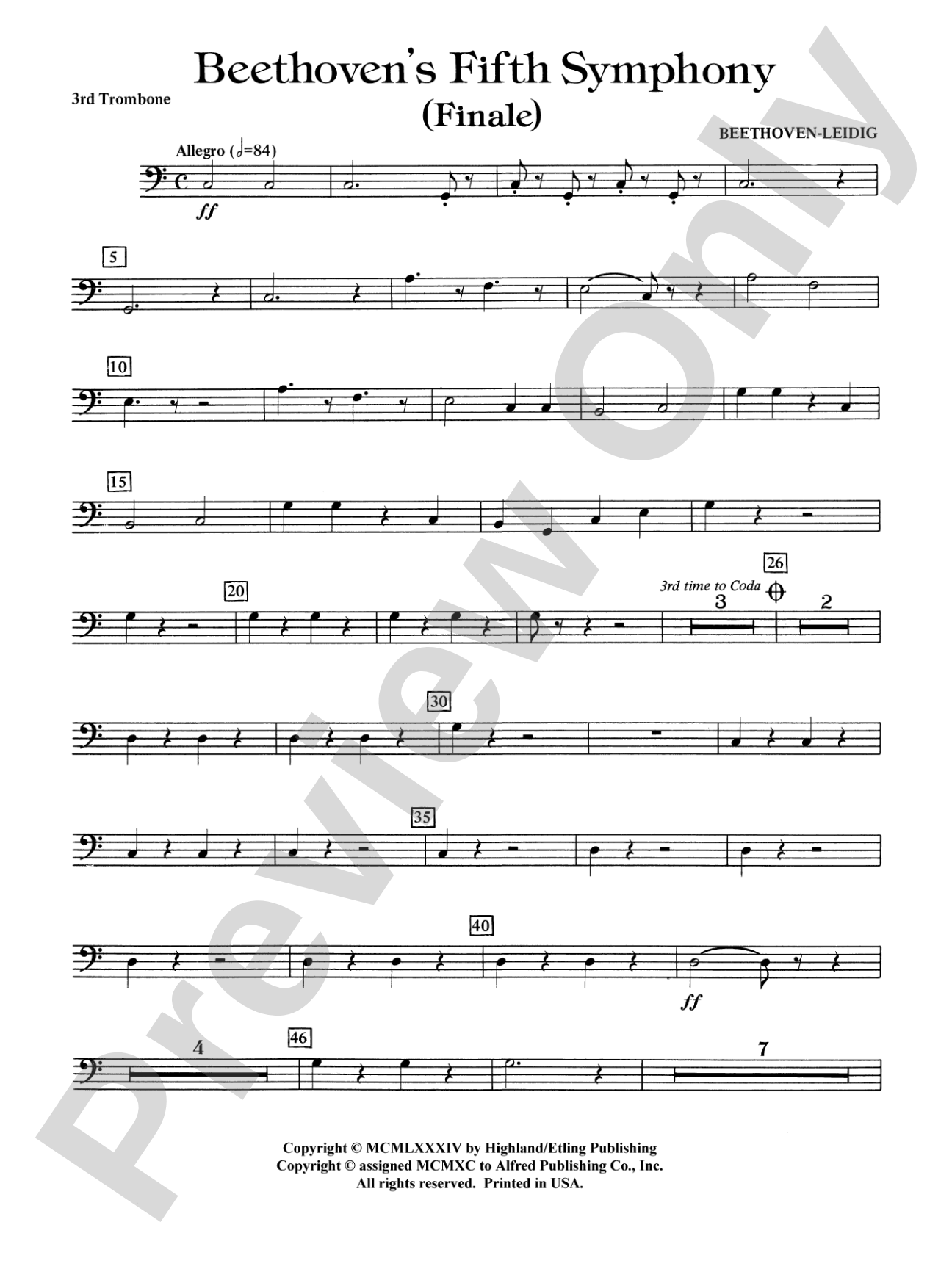 Beethoven's 5th Symphony, Finale: 3rd Trombone