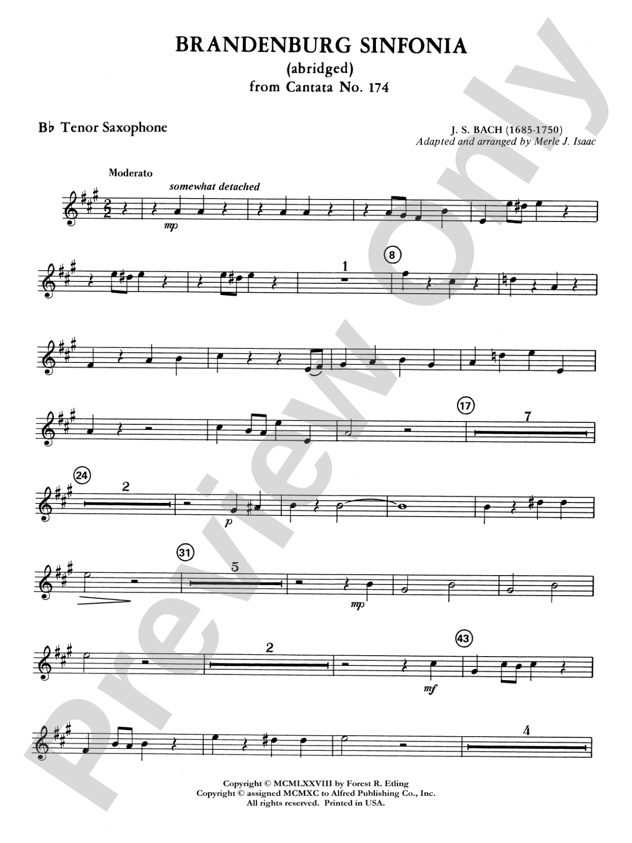 Brandenburg Sinfonia: B-flat Tenor Saxophone
