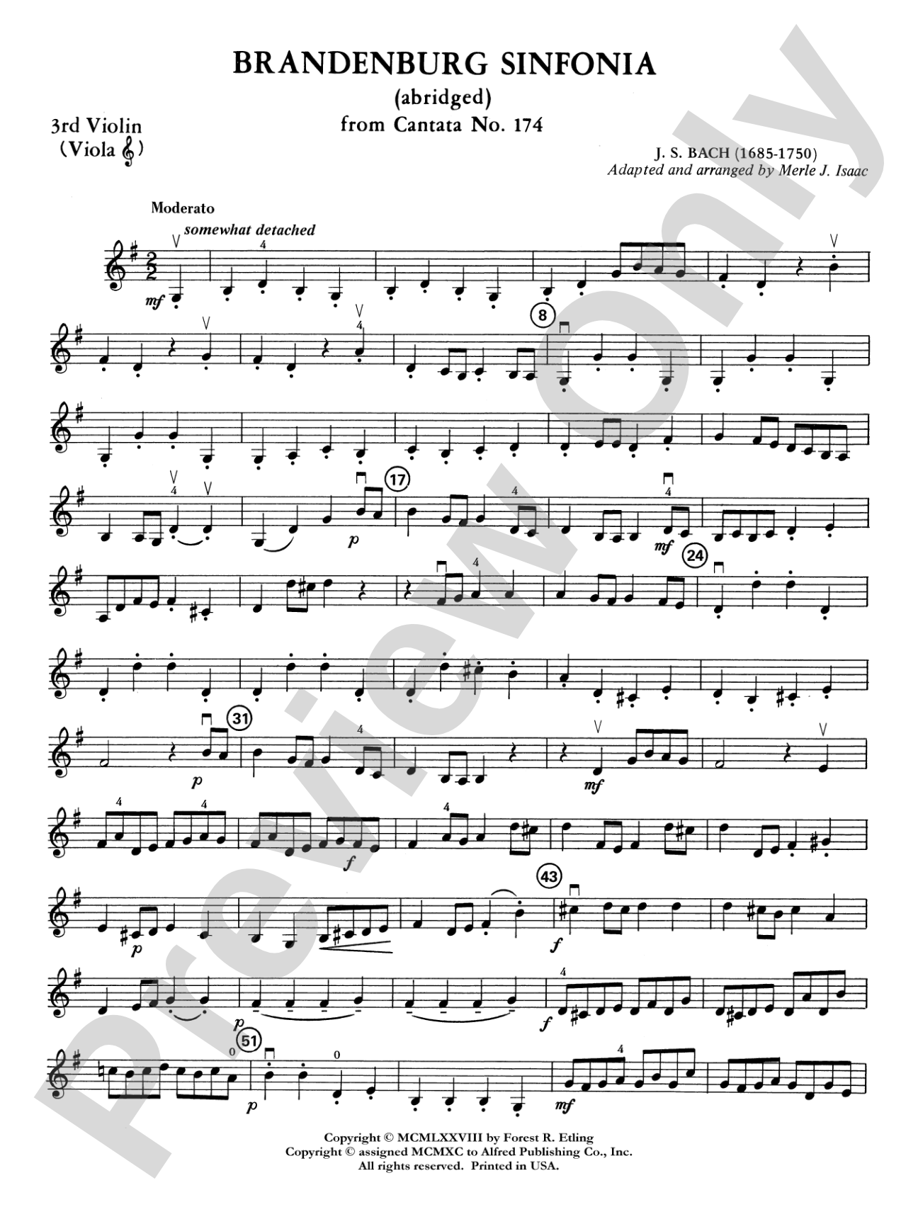 Brandenburg Sinfonia: 3rd Violin (Viola [TC])