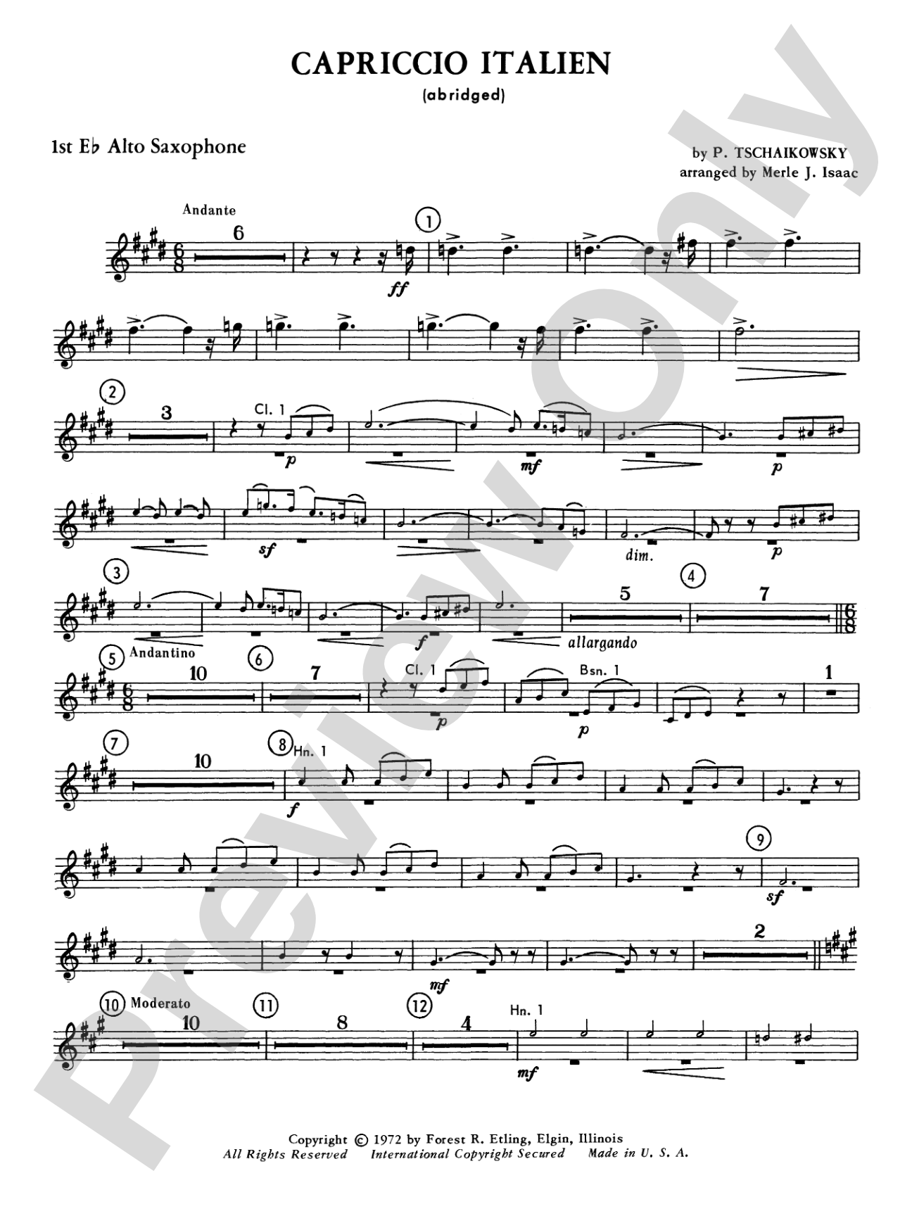 Capriccio Italienne: E-flat Alto Saxophone