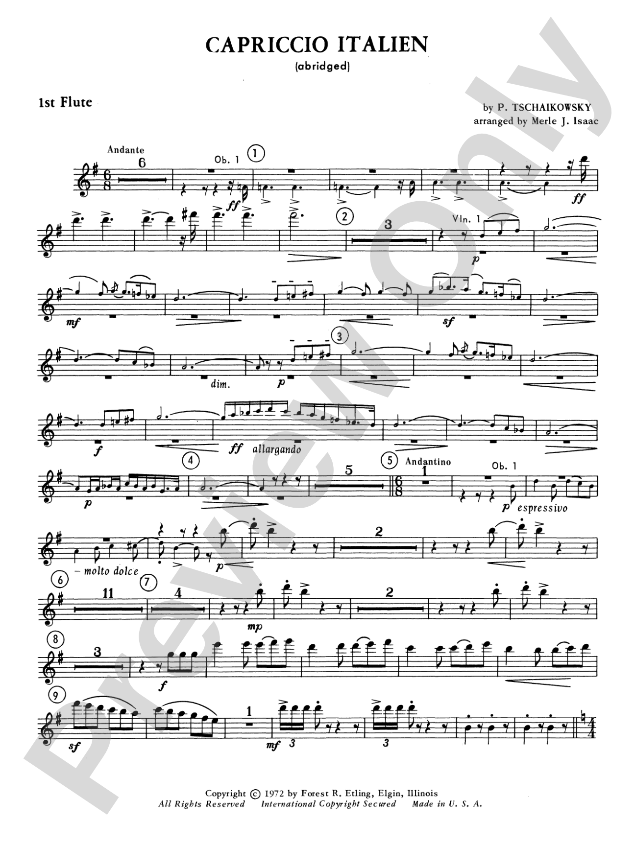 Capriccio Italienne: Flute