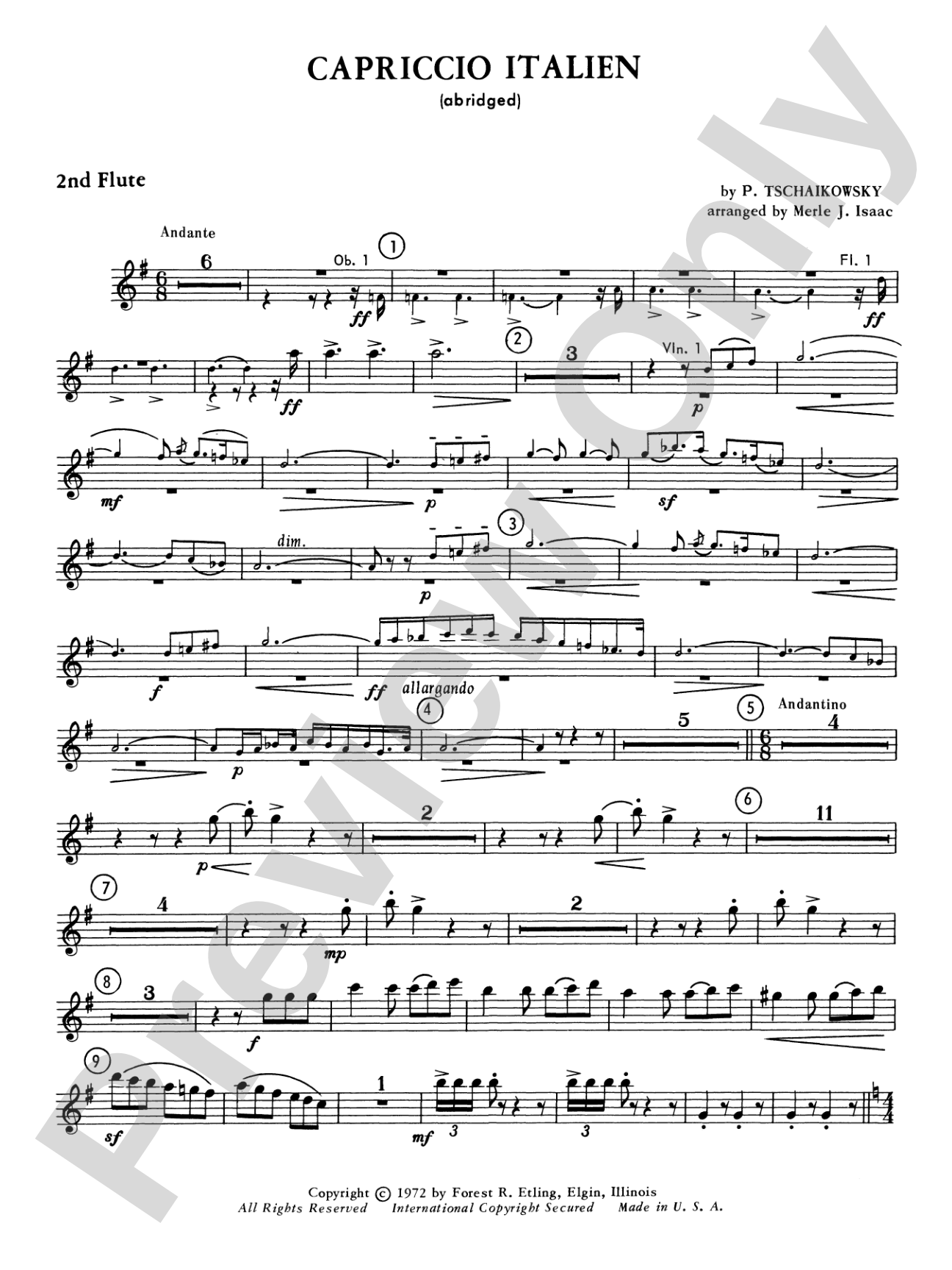 Capriccio Italienne: 2nd Flute