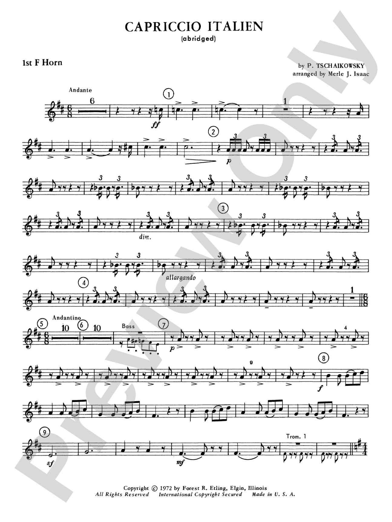 Capriccio Italienne: 1st F Horn