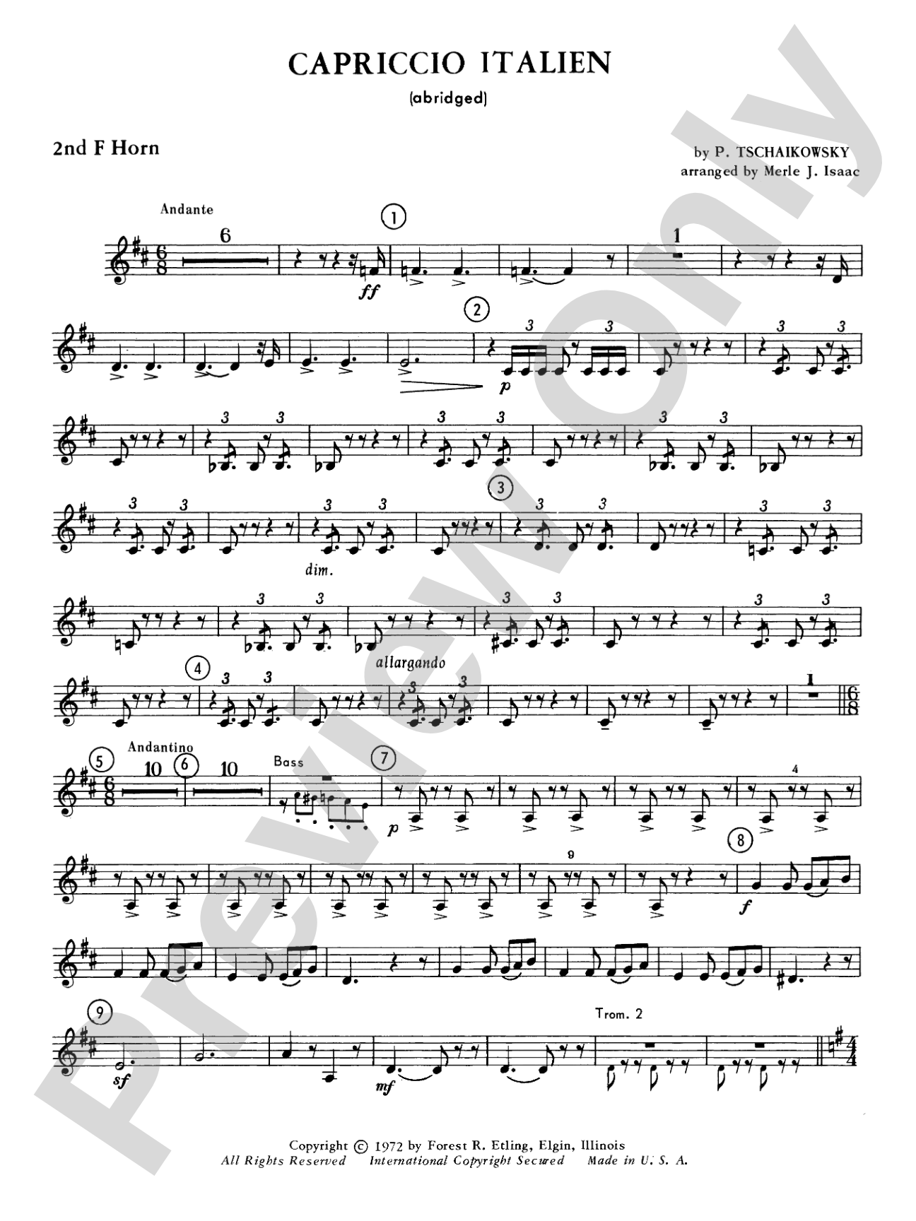 Capriccio Italienne: 2nd F Horn