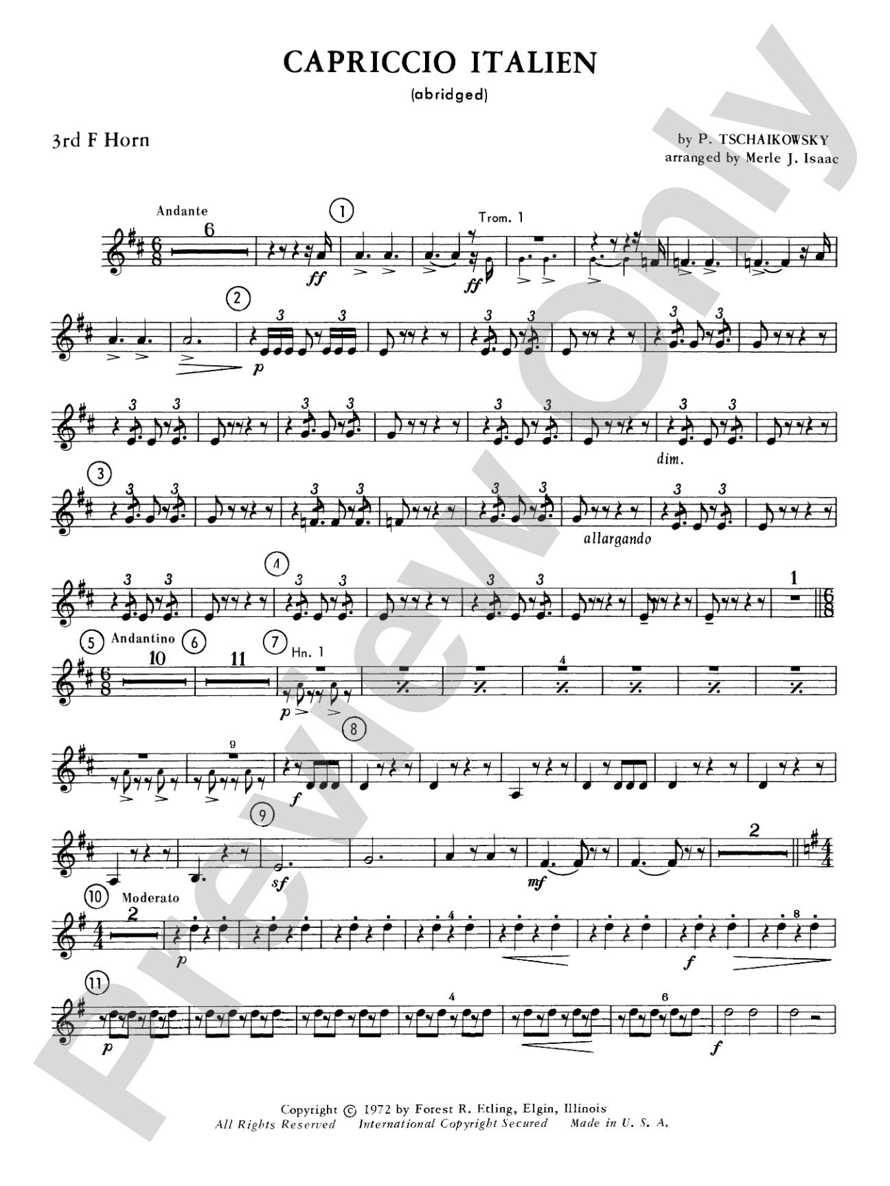 Capriccio Italienne: 3rd F Horn